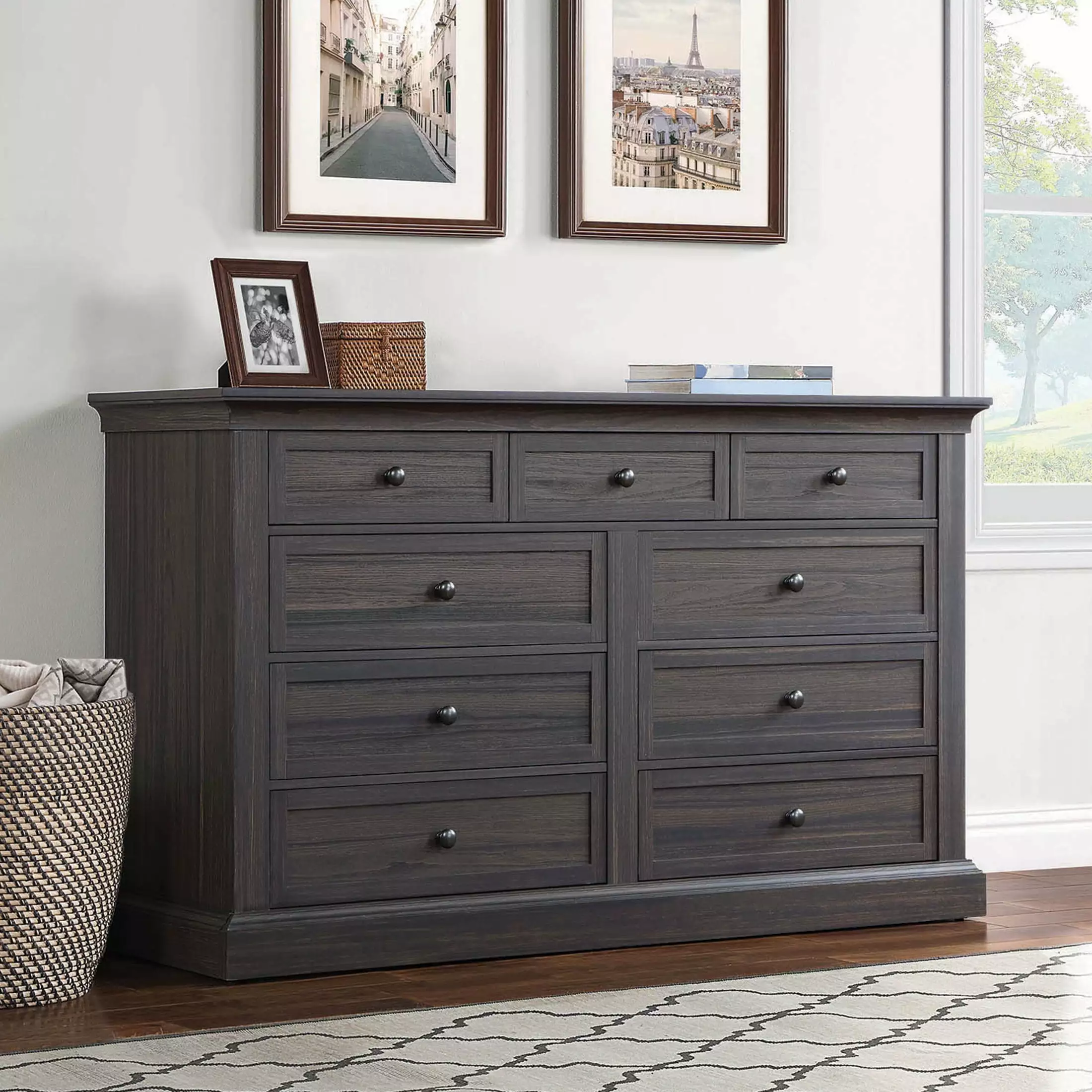 Better Homes & Gardens Canton 9-Drawer Dresser Tobacco Oak Finish