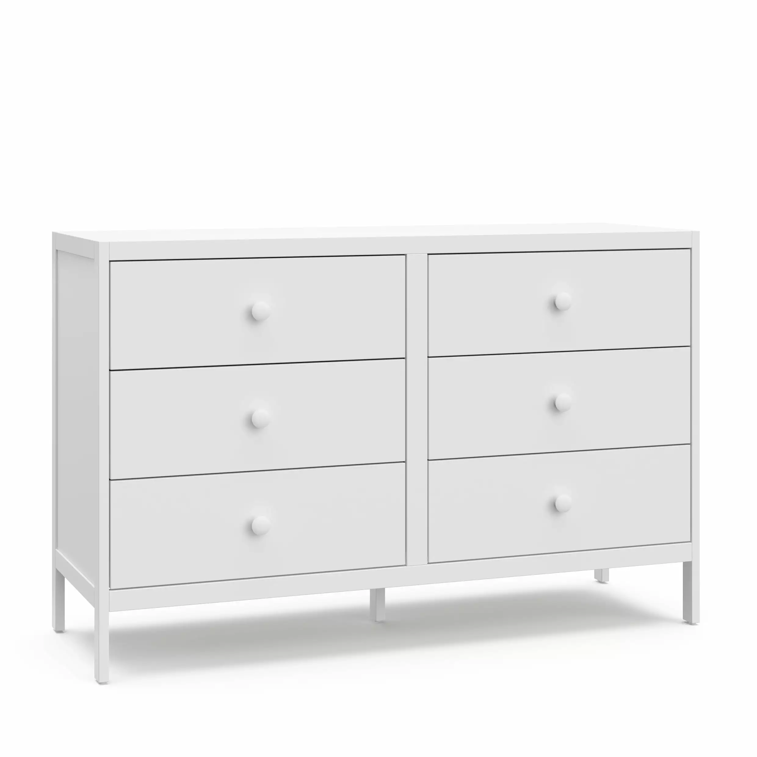 Graco Universal 6 Drawer Nursery Double Dresser White - Versatile Baby Storage