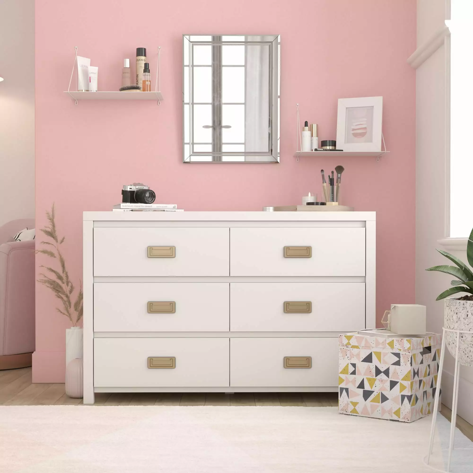 Little Seeds Monarch Hill Haven 6 Drawer Kids Dresser White Stylish Childrens Bedroom Storage