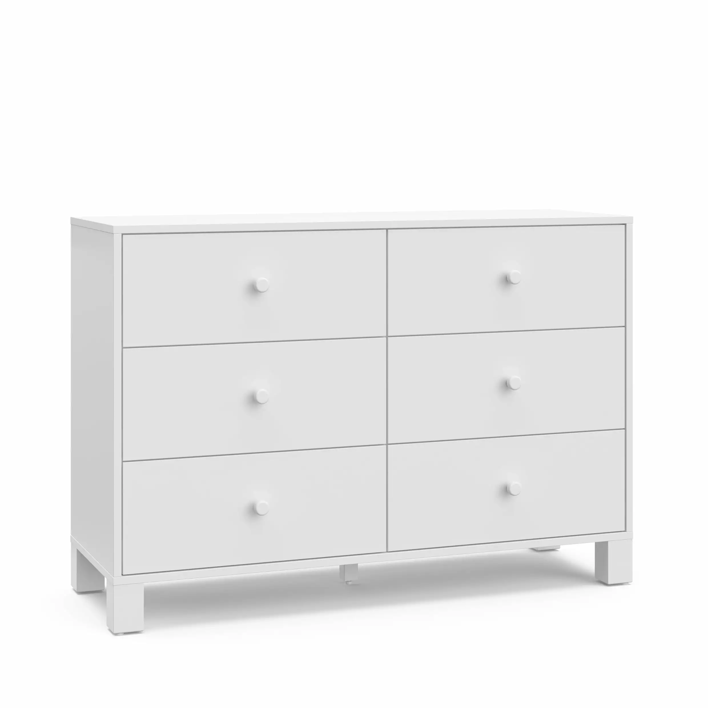 Storkcraft California 6 Drawer Nursery Wood Double Dresser White Baby Room