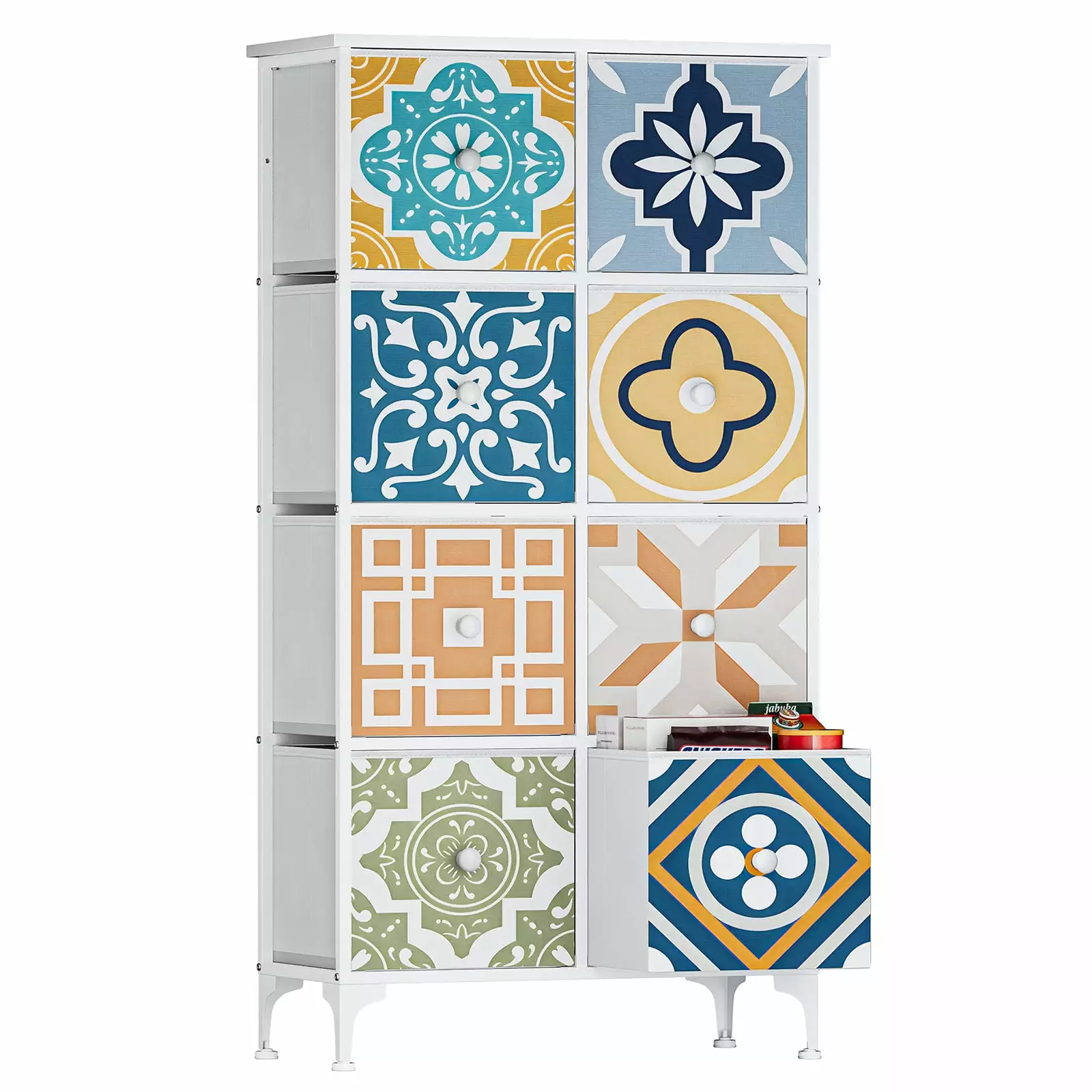 YILQQPER Boho Dresser 8 Drawers Bedroom Storage Drawers Tall Dresser Dorm Living Room Hallway Entryway