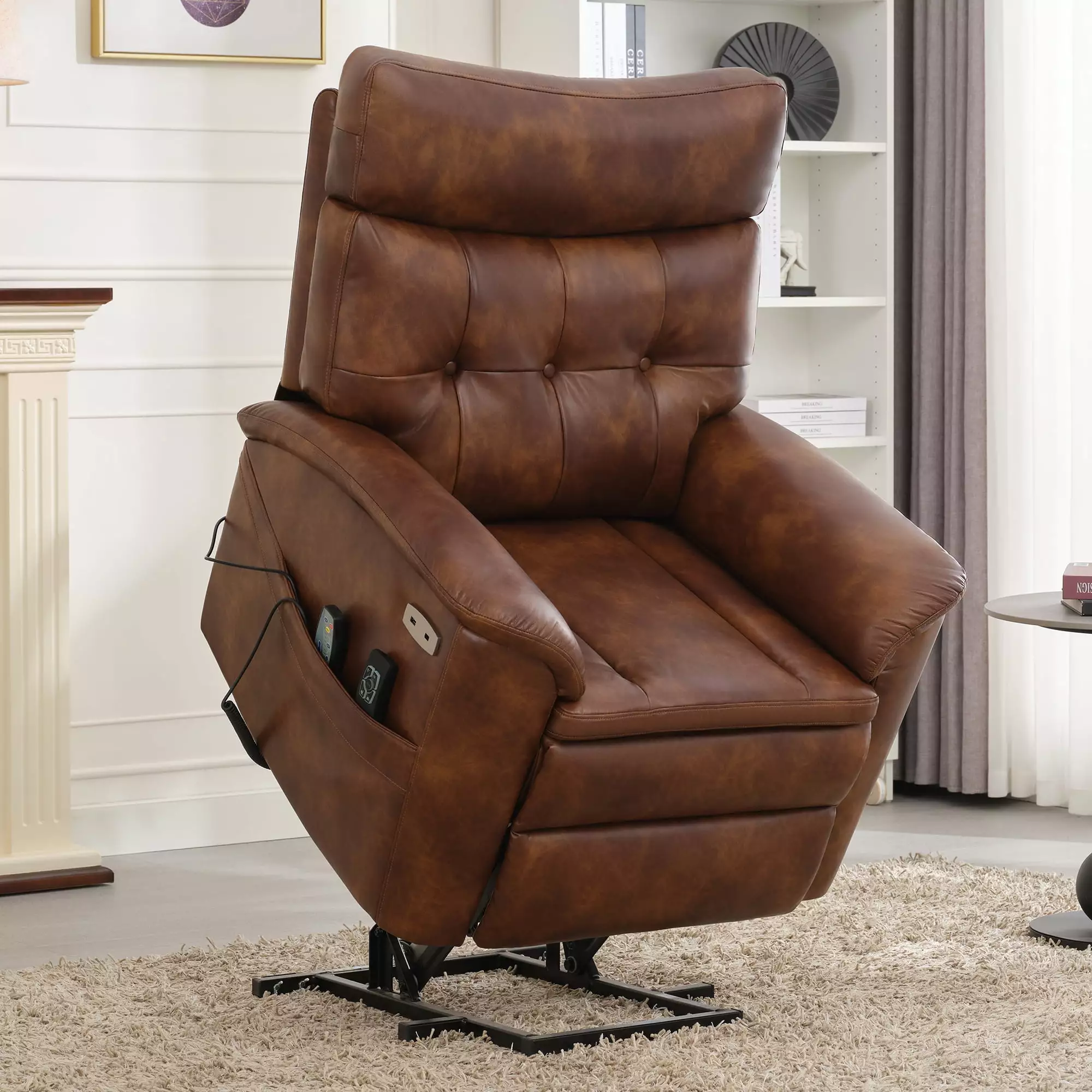 DeeHome Dual Motor Power Lift Recliner Chair Elderly Massage Heat and USB Type C Ports