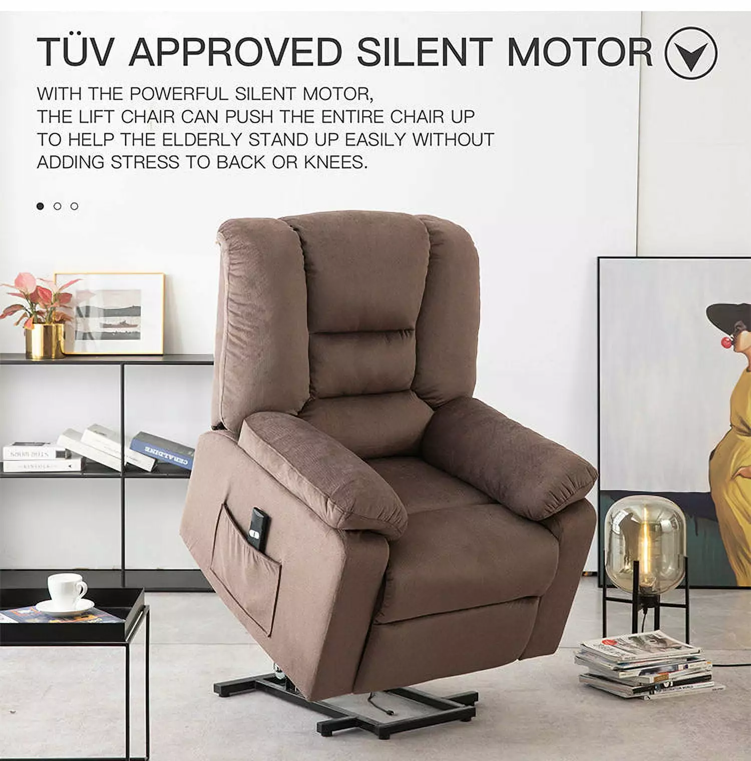 Duraplus Power Lift Recliner Chair Brown Elderly and Seniors Go Green Woods
