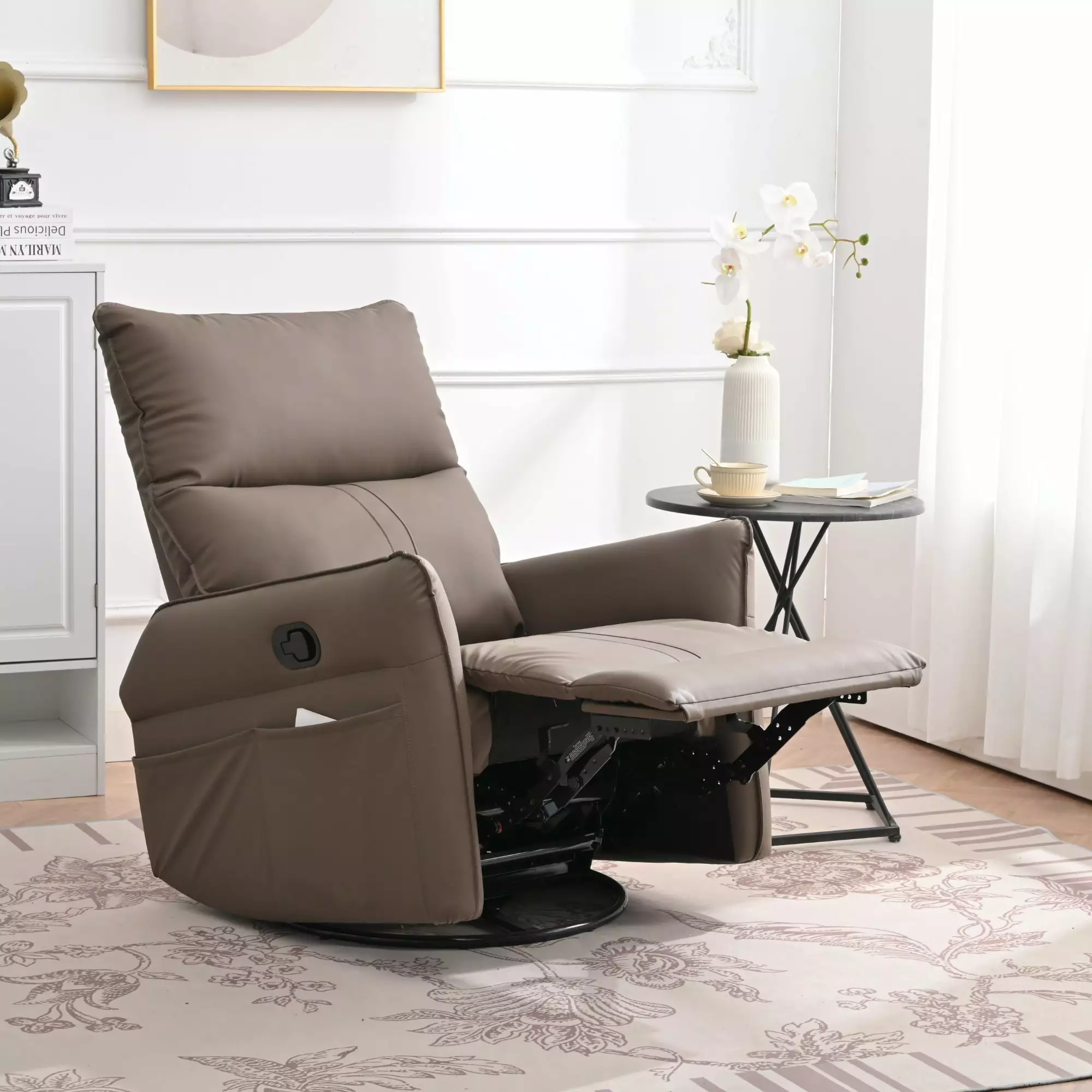 270° Power Swivel Rocker Recliner Chair USB Ports OFCCUSTOM