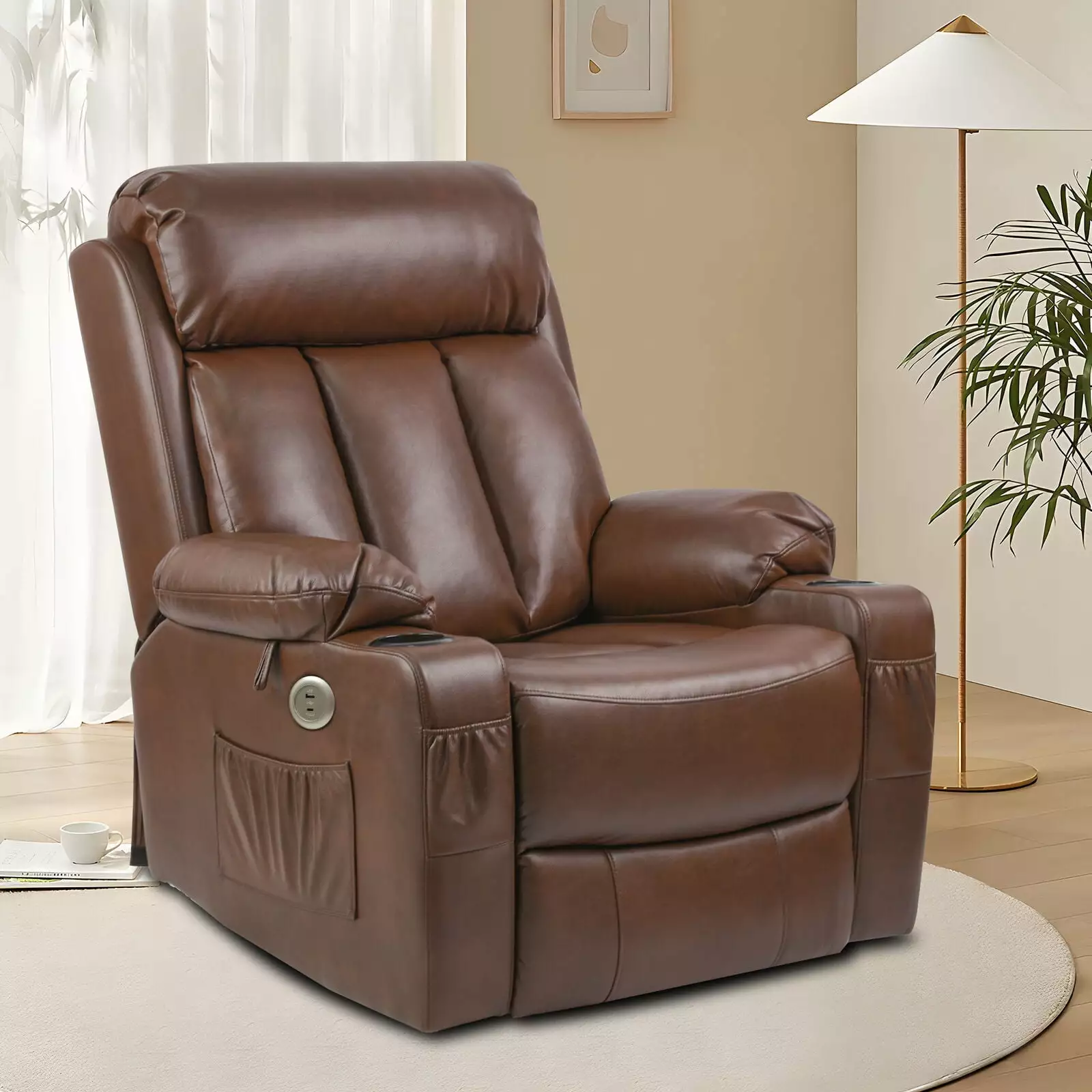 ZGBY Auto Electric Power Lift Massage Chair Heat Vibration and Leather Recliner ZGBY Home Products