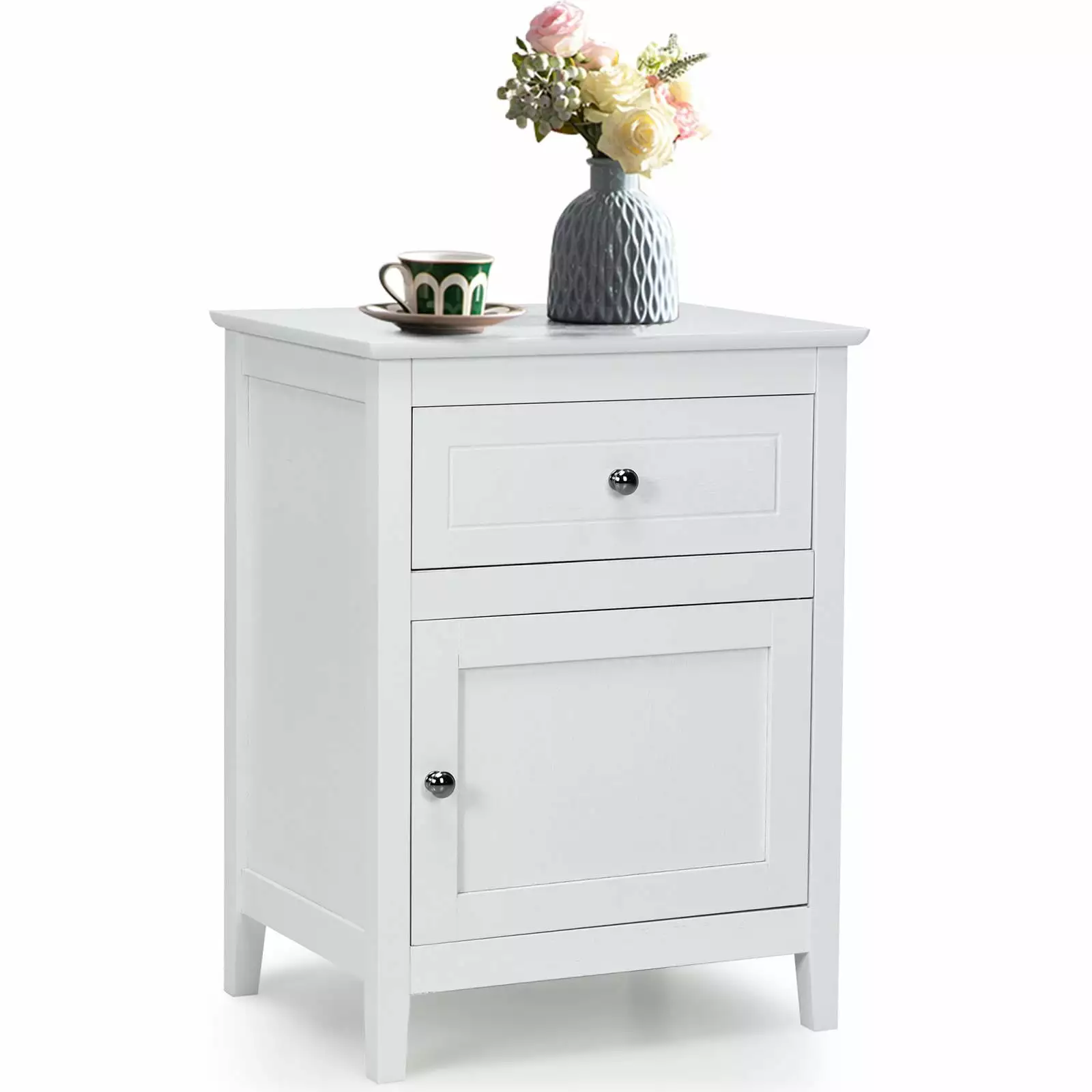Giantex Wooden End Table Shelf 2-Tier Storage Bedside Sofa Coffee Table Nightstand