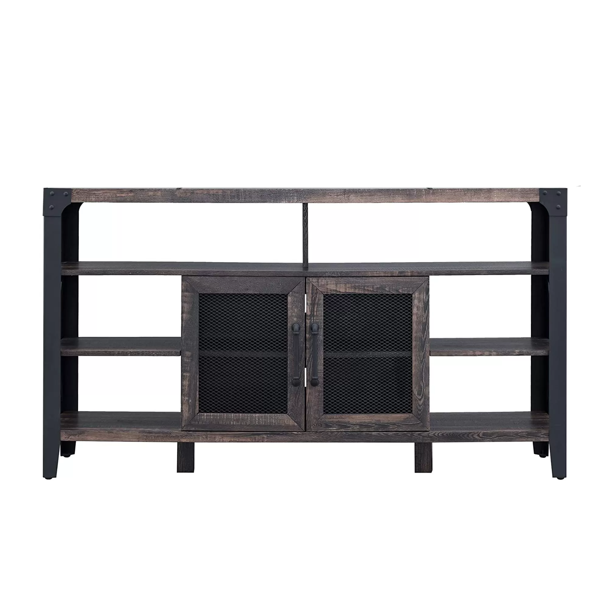 OKD Industrial Rustic 65 Inch Entertainment Console TV Stand Dark Rustic Oak