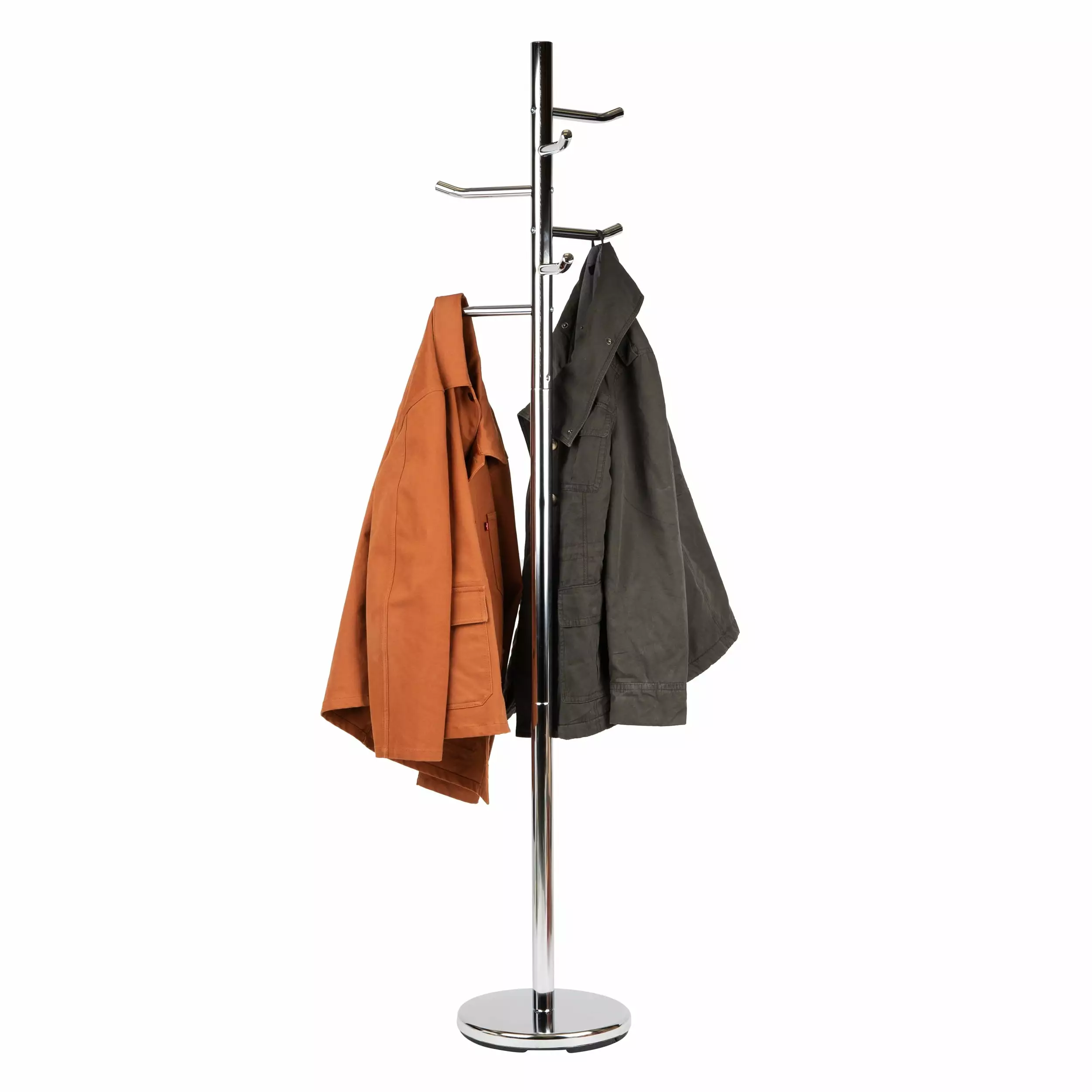Mind Reader Coat Rack Freestanding Hall Tree Metal Silver Jackets Hats