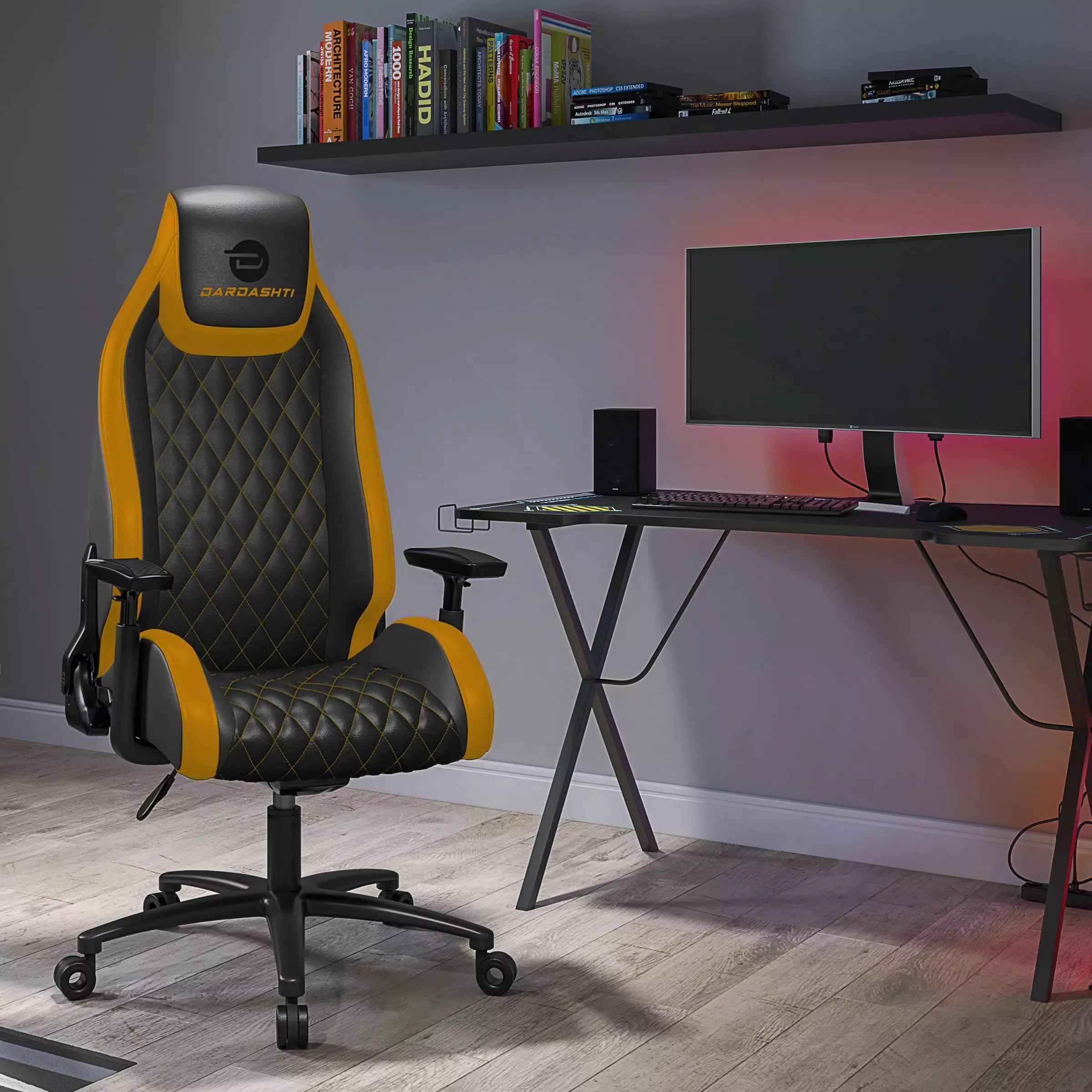 Al Fresco Ergonomic High Back Office Chair Lumbar Support Yellow
