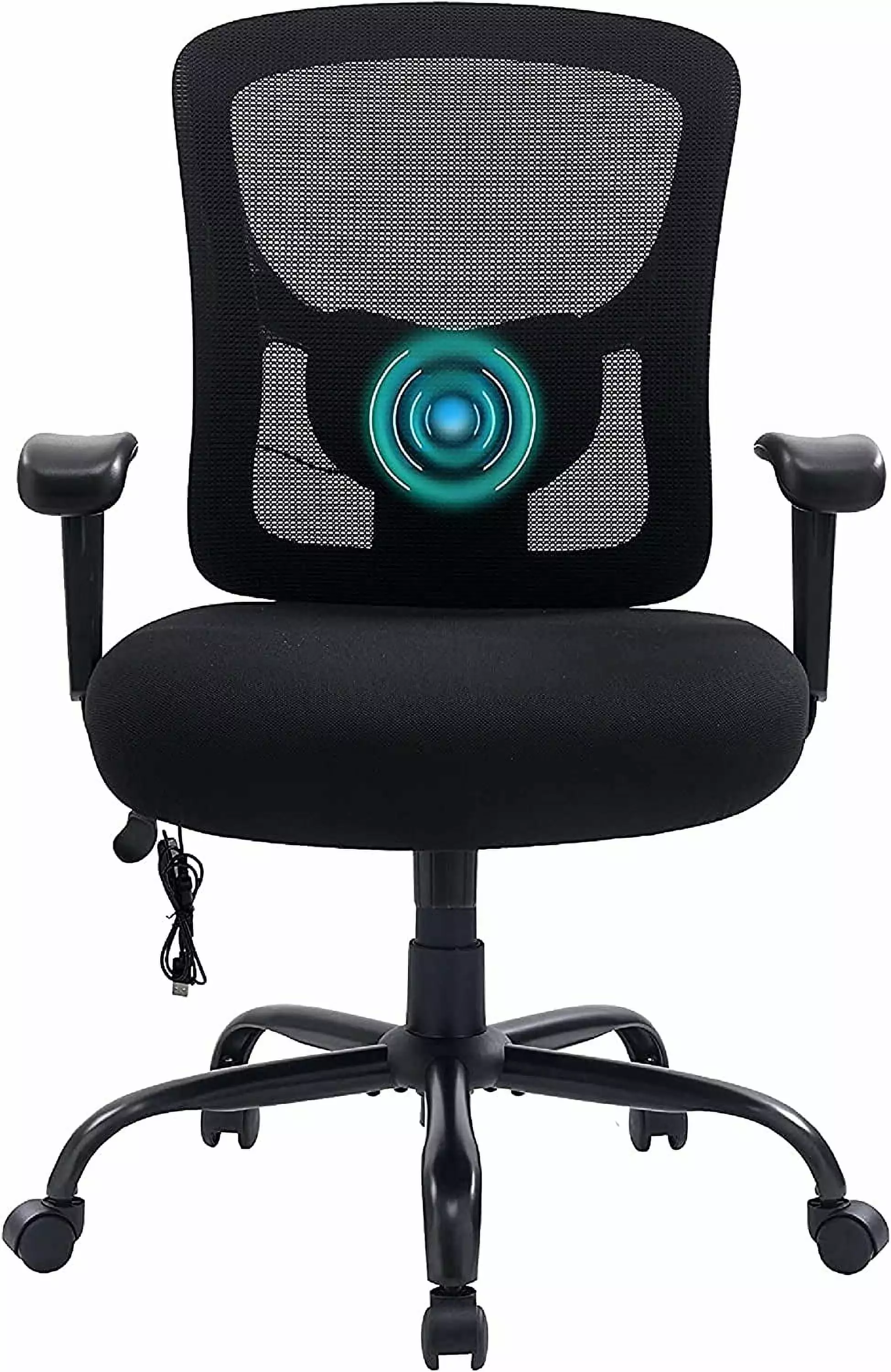 Ergonomic Mesh Office Chair Adjustable Lumbar Support - Wide Seat Desk Chair Big and Tall Bigroof