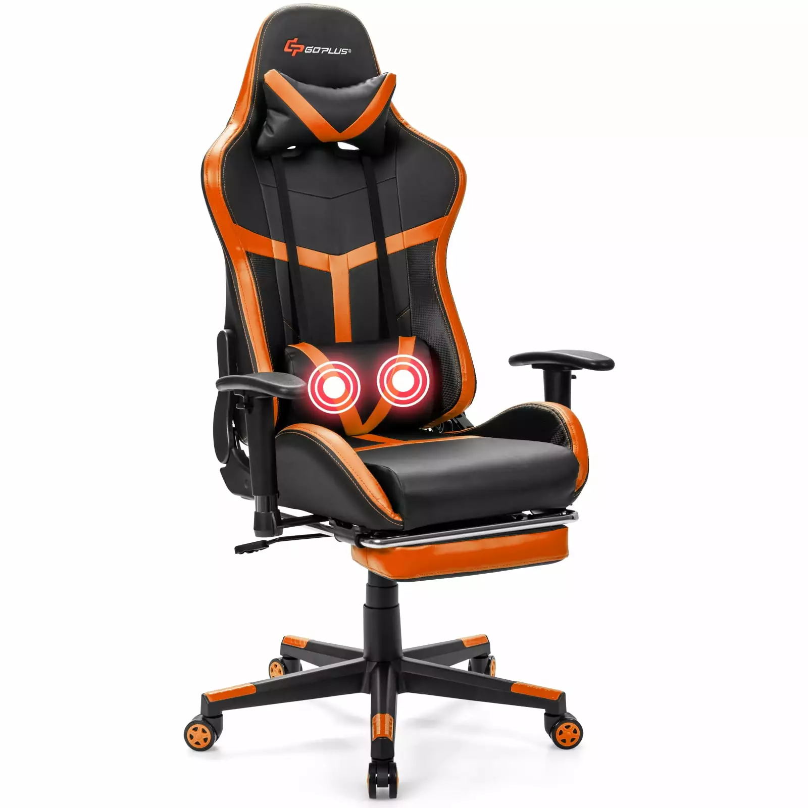 Ergonomic High Back Racing Chair Adjustable Massage Gaming Chair Footrest and Adjustable Armrests Executive Swivel Desk Of...