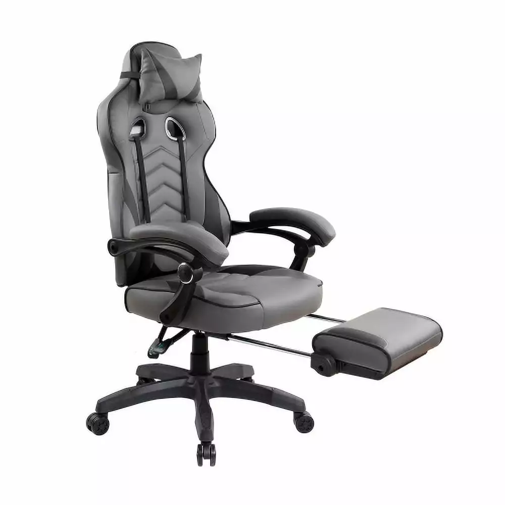 Vintage PU Leather Gaming Chair Ergonomic Gamer Chair Adjustable Recliner Headrest Lumbar Support Cushion Desk Chair KAIREEY
