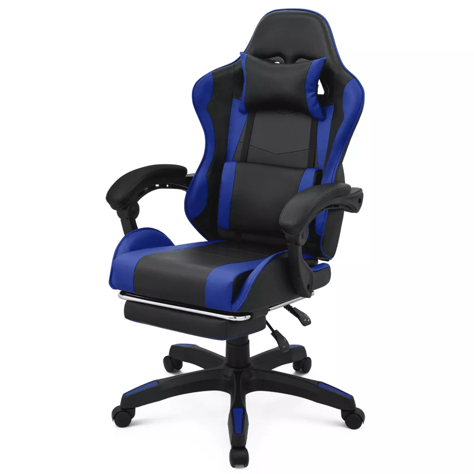 Adjustable Office Chair Ergonomic High Back Computer Recliner Seat Footrest and Lumbar Support Gaming Blue FHWM1