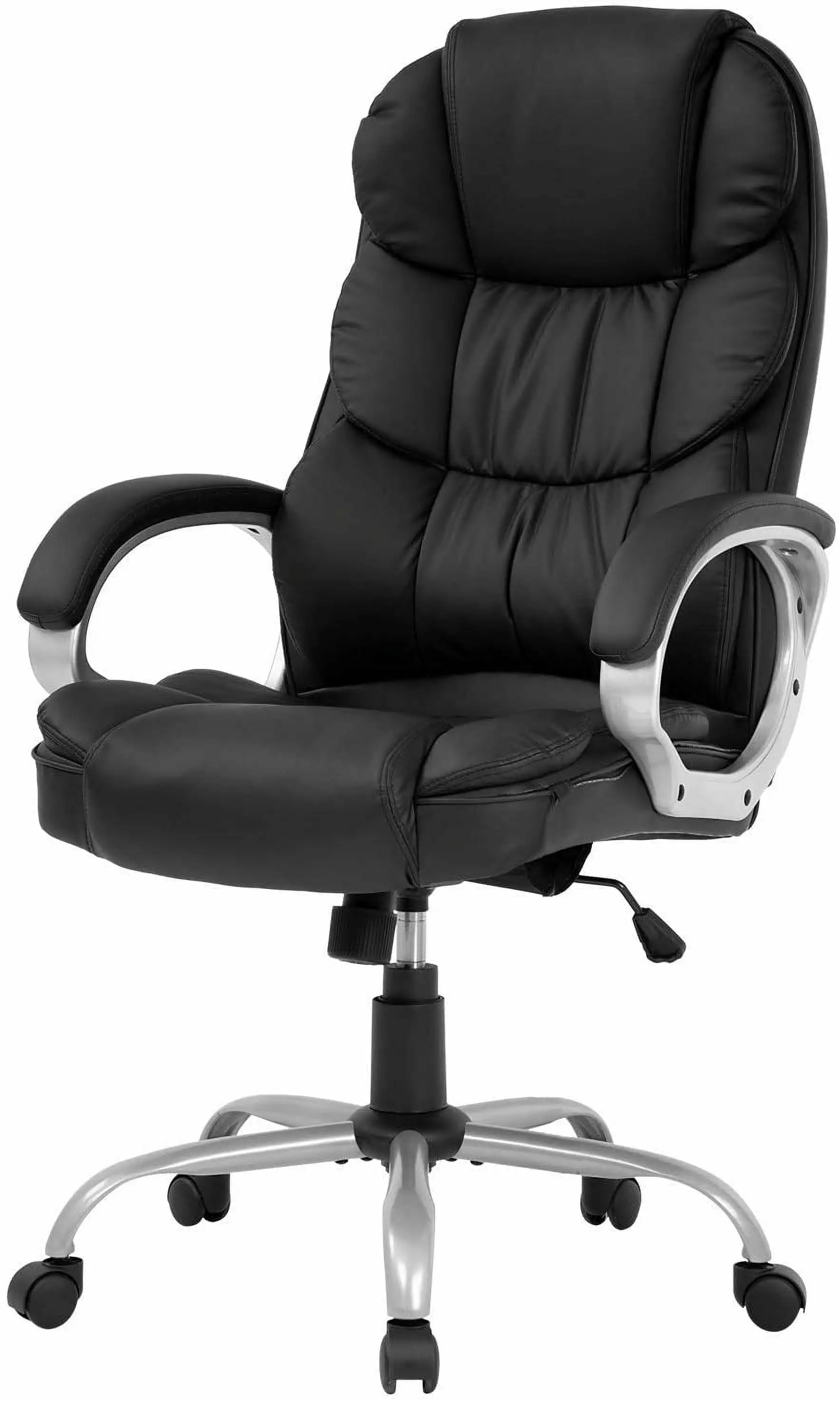 Office Chair Computer High Back Adjustable Ergonomic Desk Chair Executive PU Leather Swivel Task Chair Armrests Lumbar Sup...