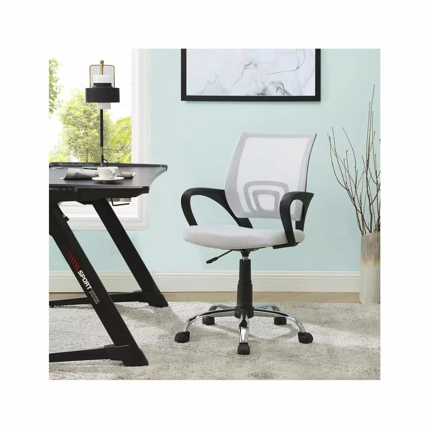 Naomi Home Office Chair Executive Rolling Computer Desk Chair Mesh Mid Back White