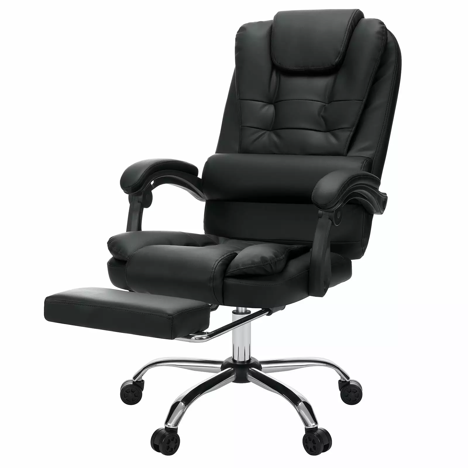 Hoffree Executive Office Chair Footrest Soft Leather Ergonomic Reclining Computer Chair Novashion