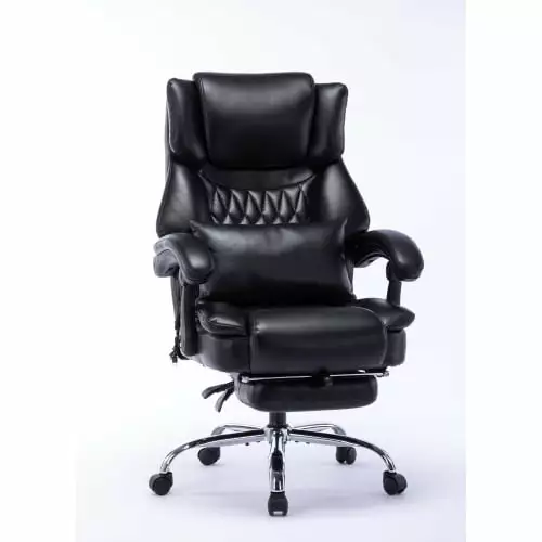 High Back Massage Reclining Office Chair Footrest Executive Computer Desk Chair Lumbar Cushion Romicta