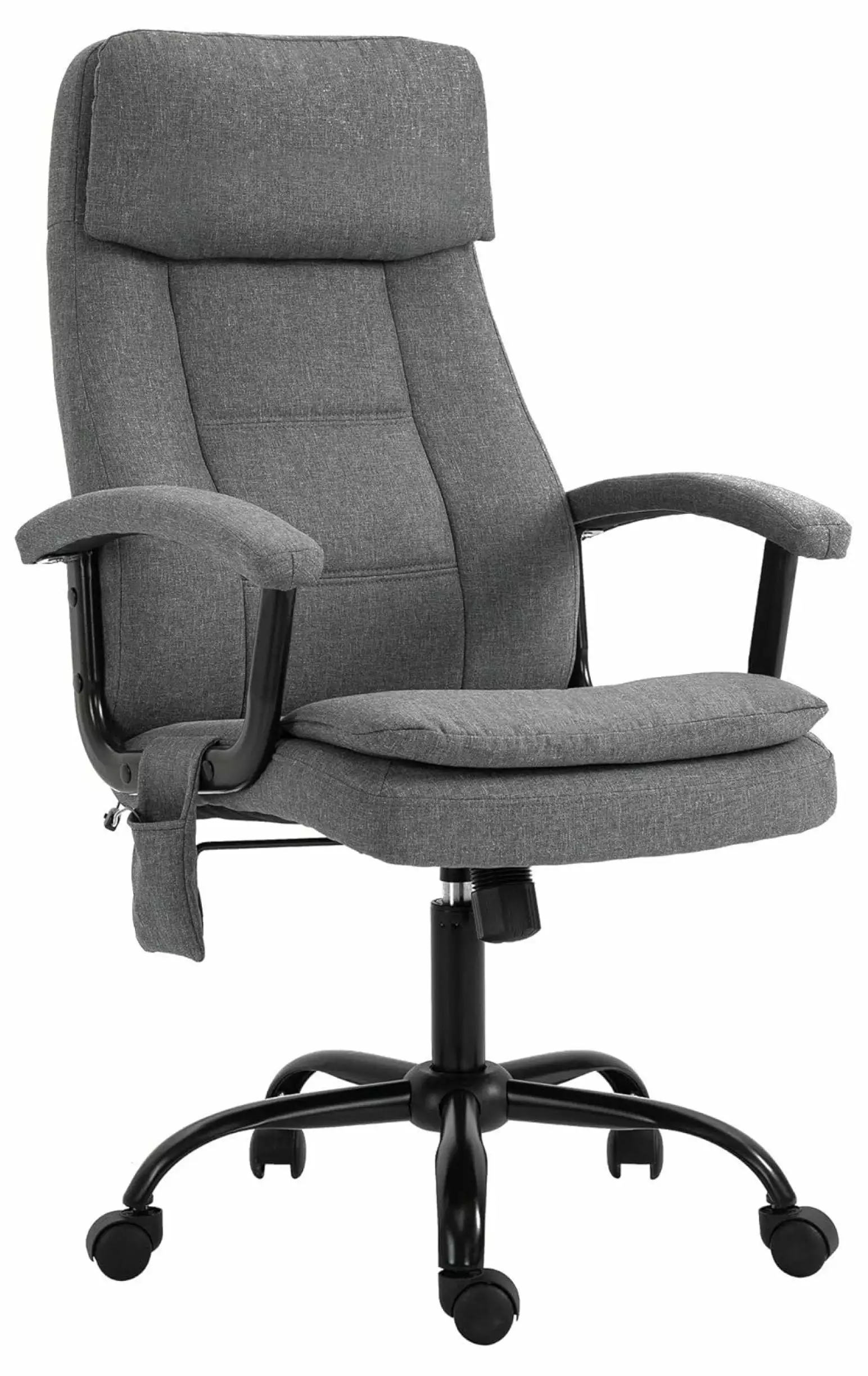 Zazesaby Executive Massage Office Chair 2-Point Lumbar Massage USB Power Adjustable Height Grey