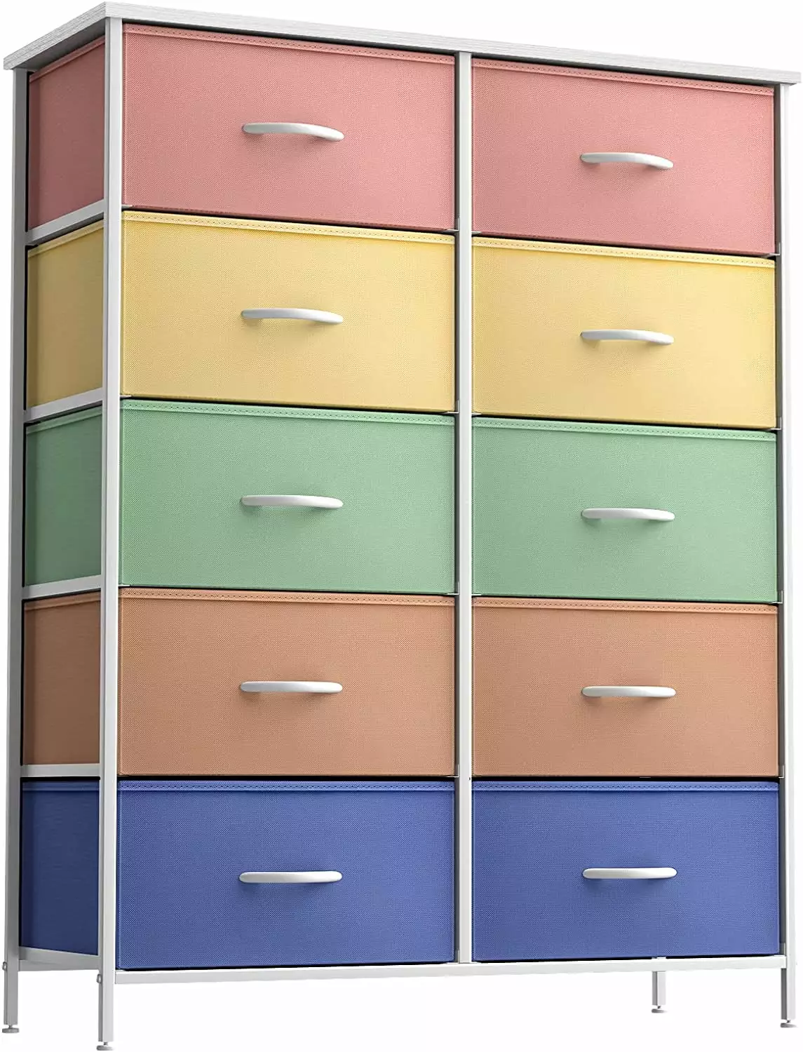 Sorbus Dresser 10 Drawers Storage Unit Steel Frame and Fabric Bins Bedroom Kids Room