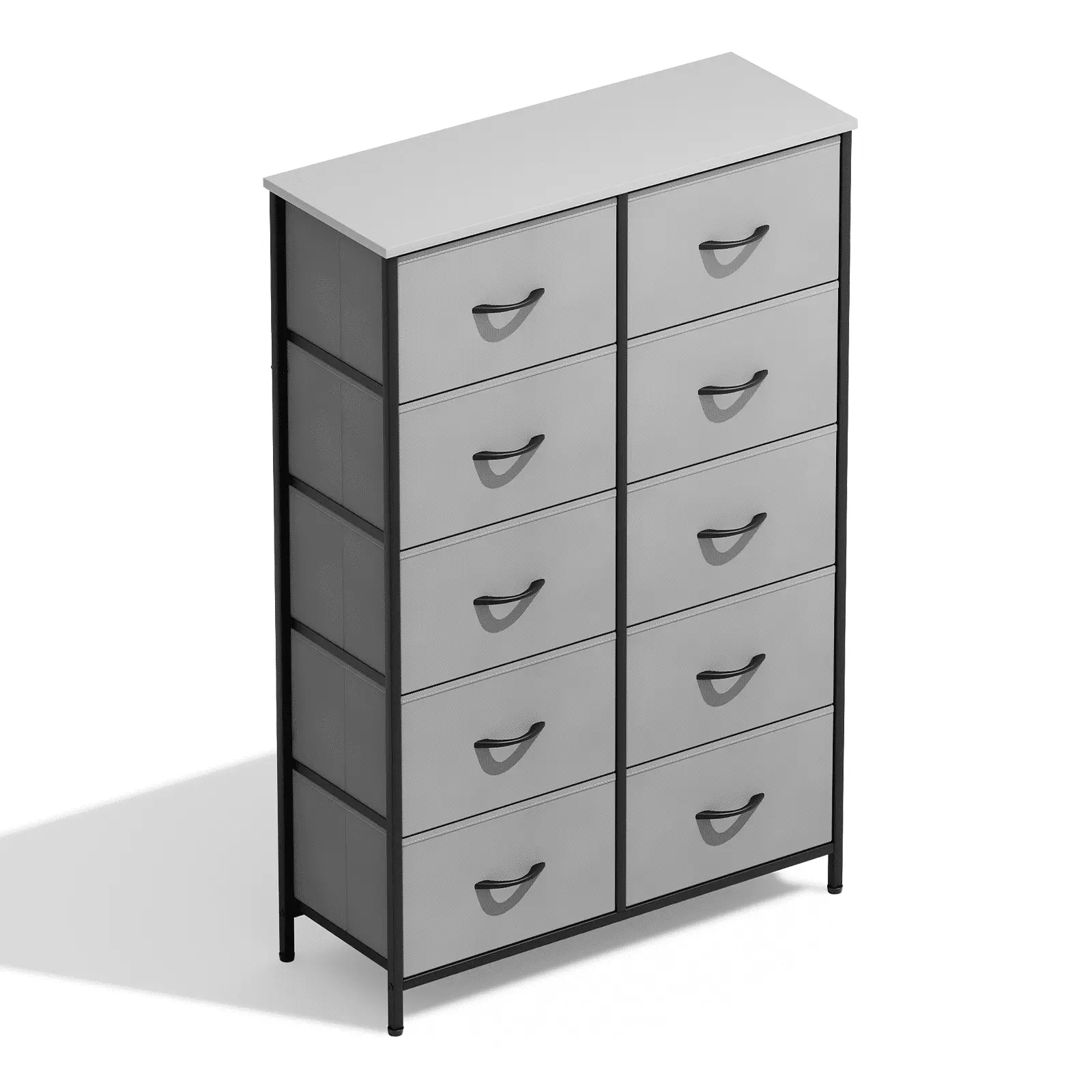 Magshion 10 Drawer Dressers Modern Fabric Dresser Storage Cabinet Vertical Chest Bedroom Living Room Gray