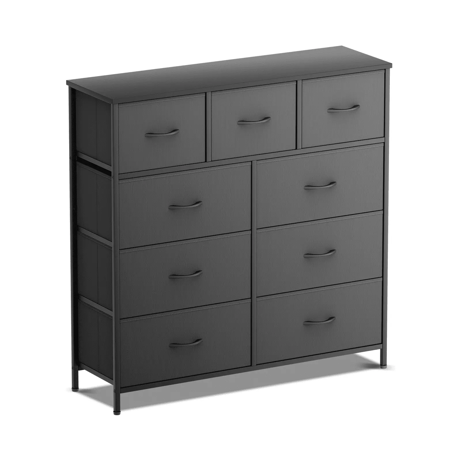 Magshion 9 Drawer Modern Fabric Dresser Storage Cabinet Bedroom Black