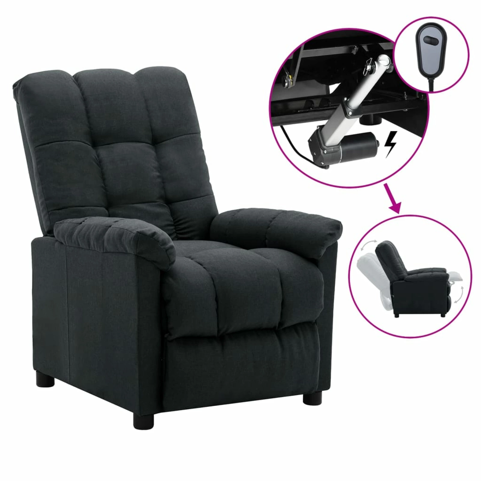 Aibecy Recliner Chair Dark Gray Fabric Reclining Sofa Living Room