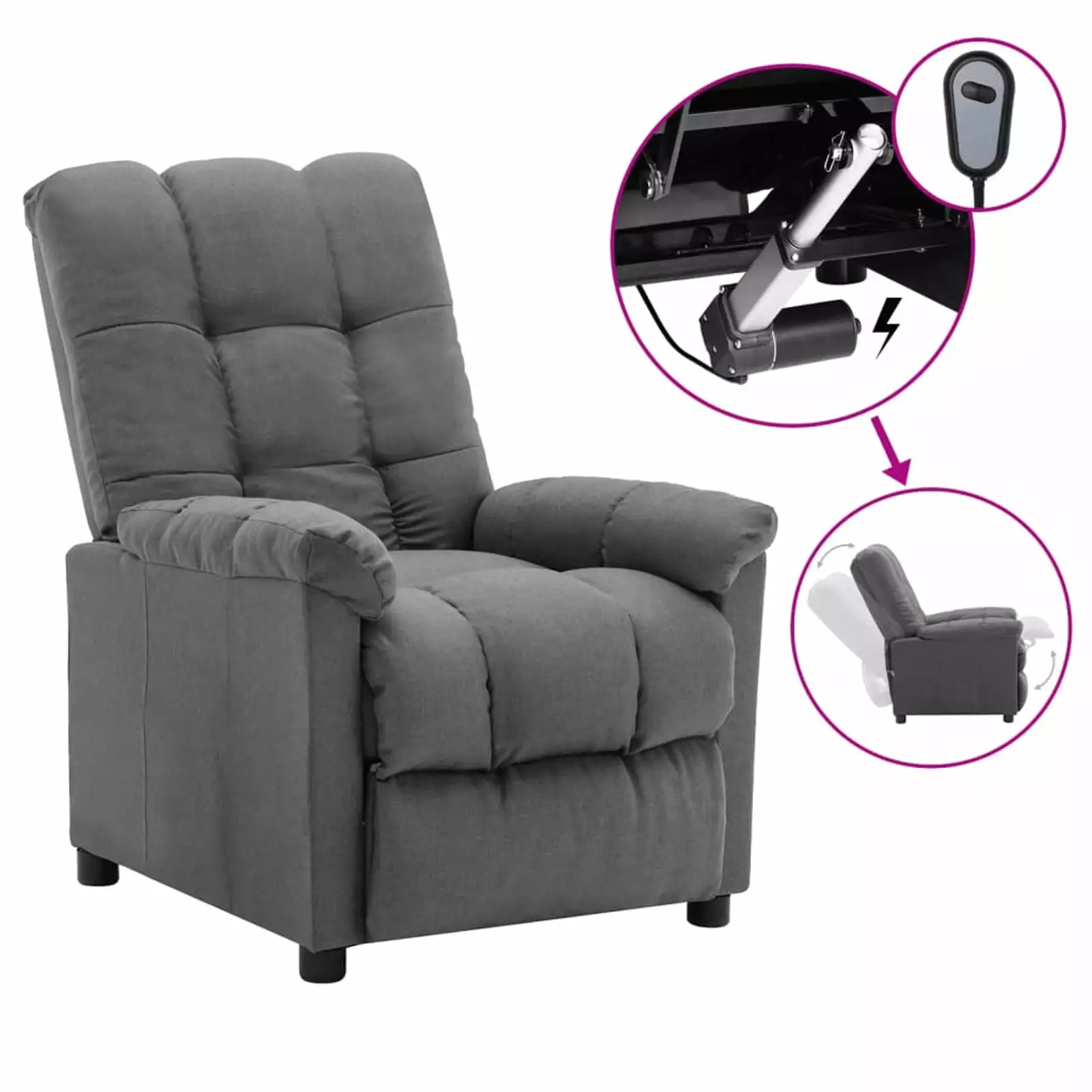 ametoys Recliner Chair Gray Fabric Reclining Sofa Living Room Aibecy