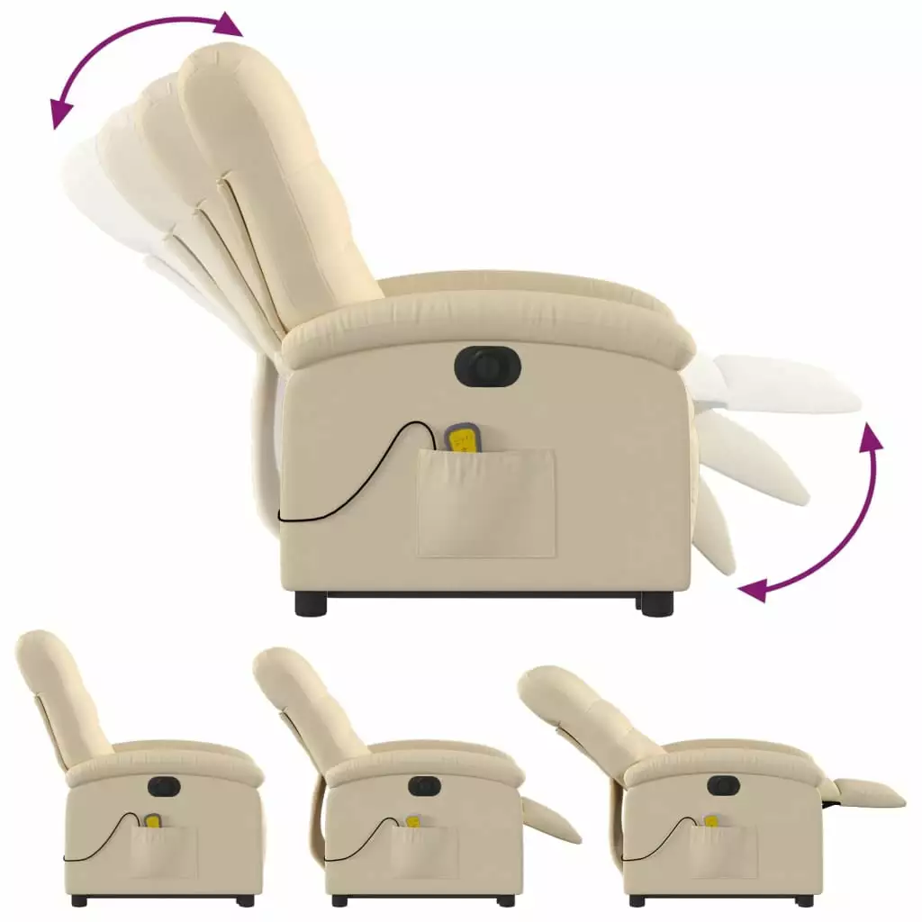 Andoer Cream Fabric Recliner Chair Relaxation and Comfort