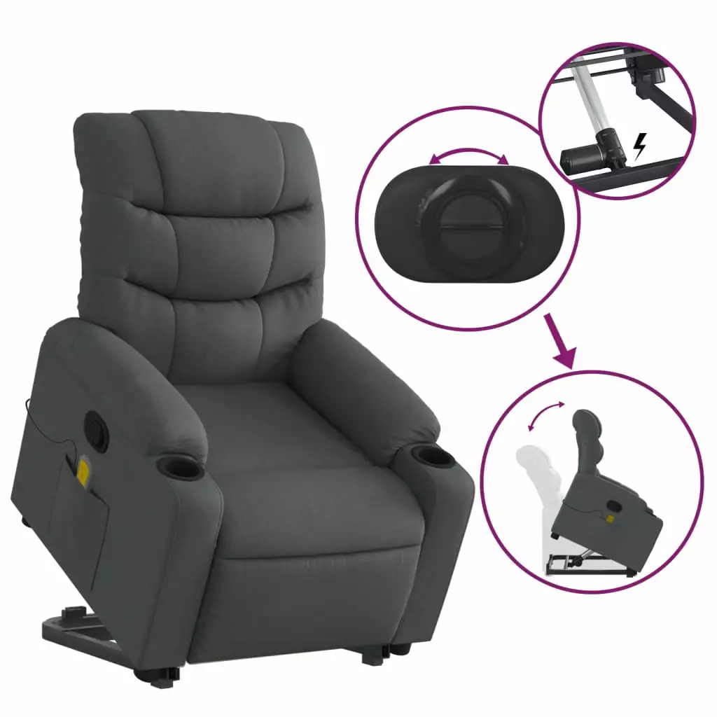 Andoer Recliner Chair Dark Fabric Recliner Living Room