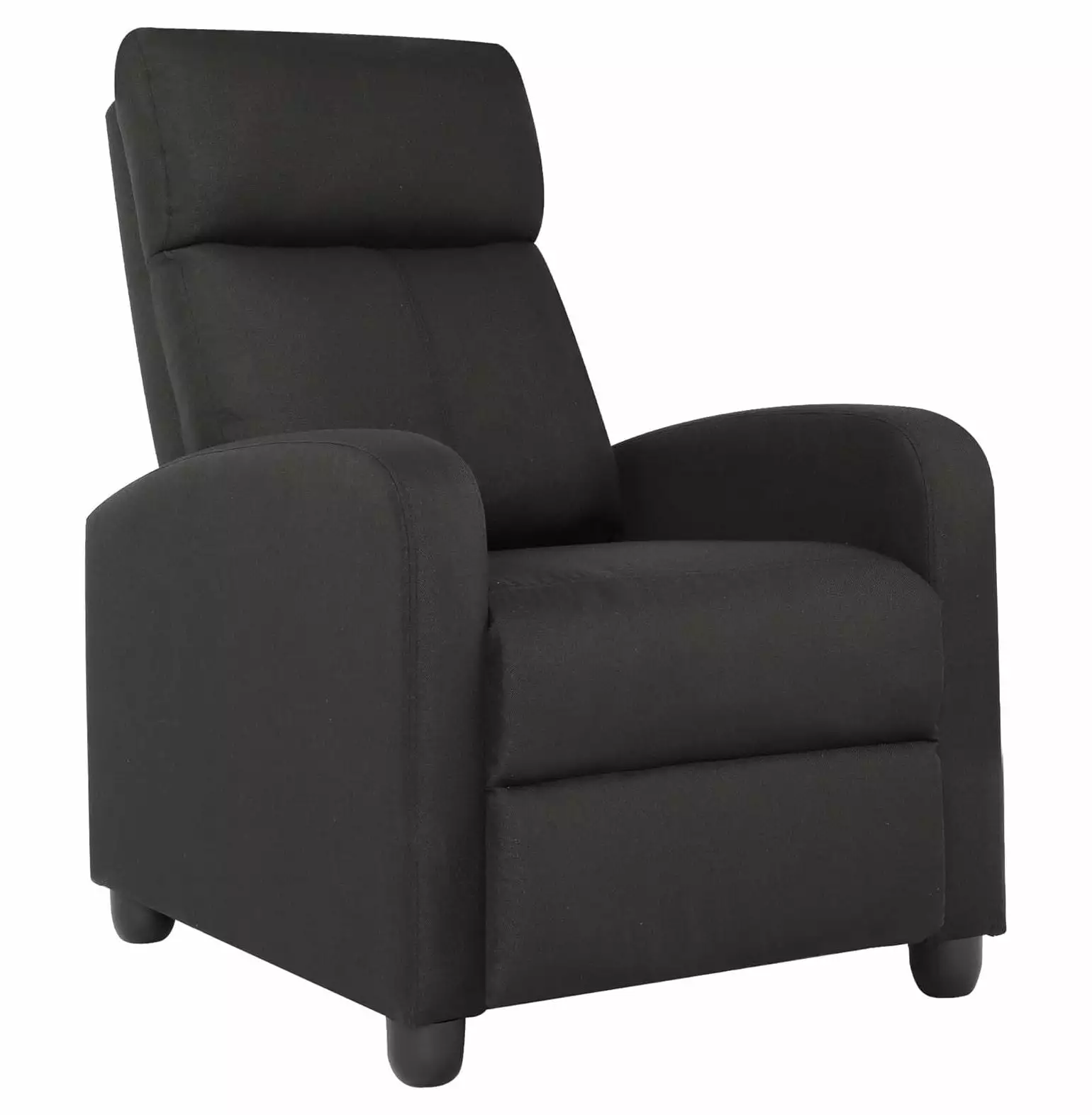 CodYinFI Fabric Recliner Chair - Adjustable Home Theater Sofa Thick Cushion - Black