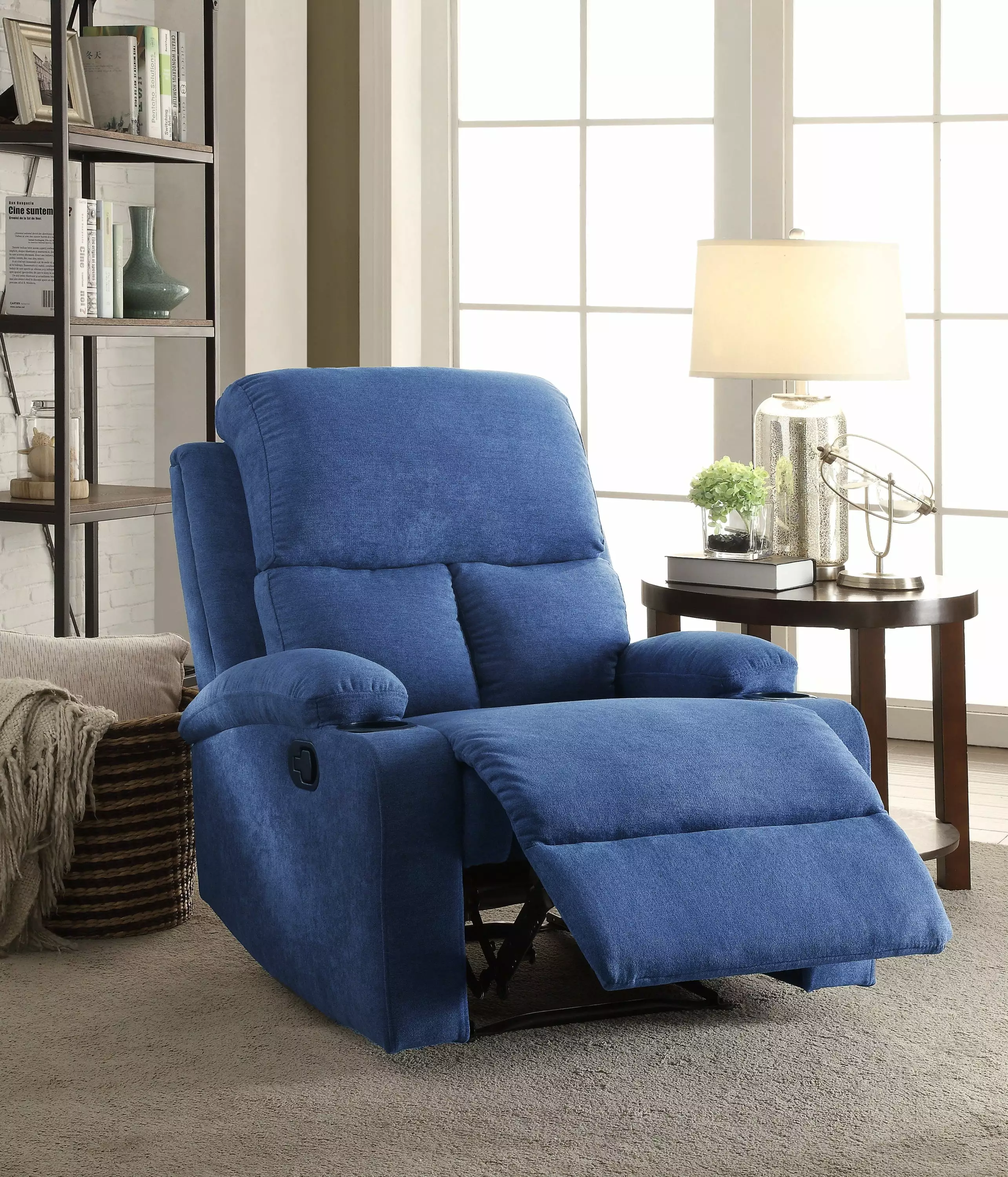 Rosia Velvet Recliner Blue Go Green Woods