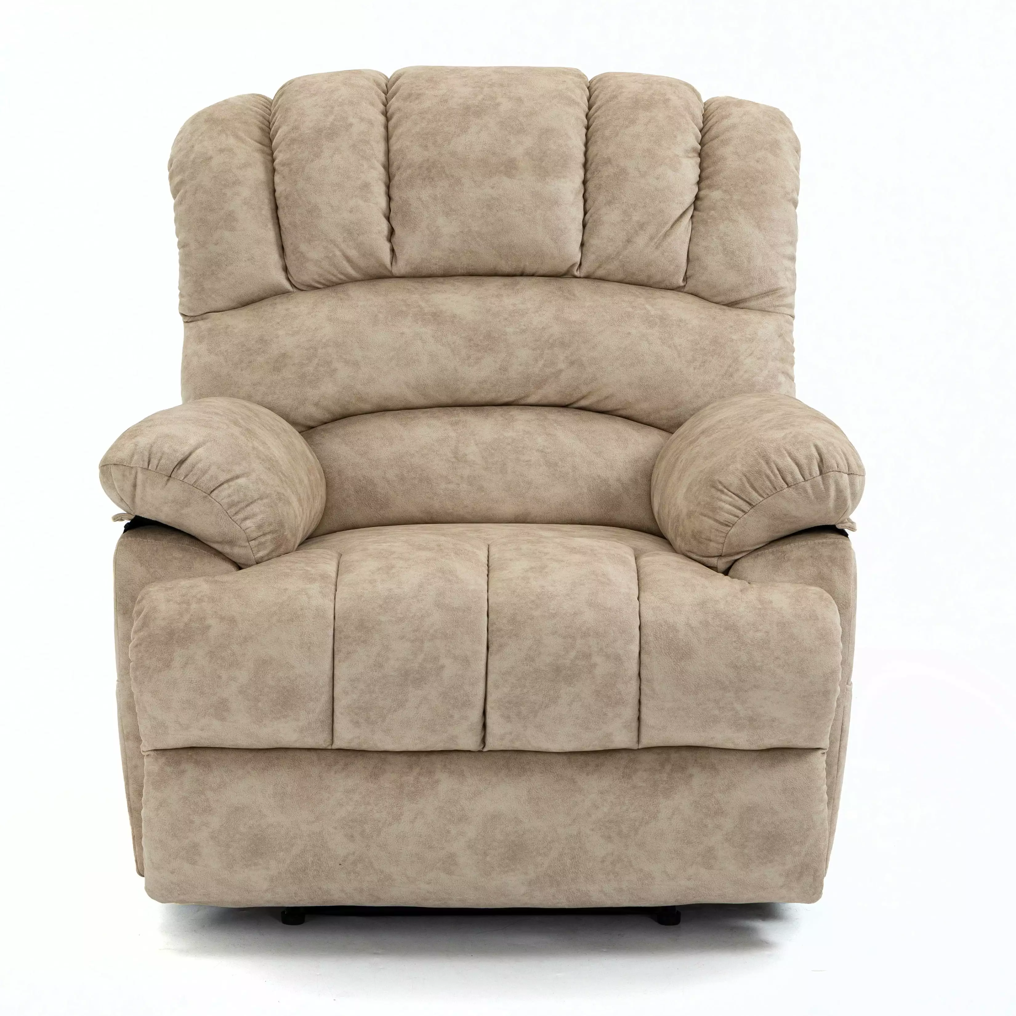 Large Beige Fabric Manual Recliner Chair Living Room Comfort GUTALOR