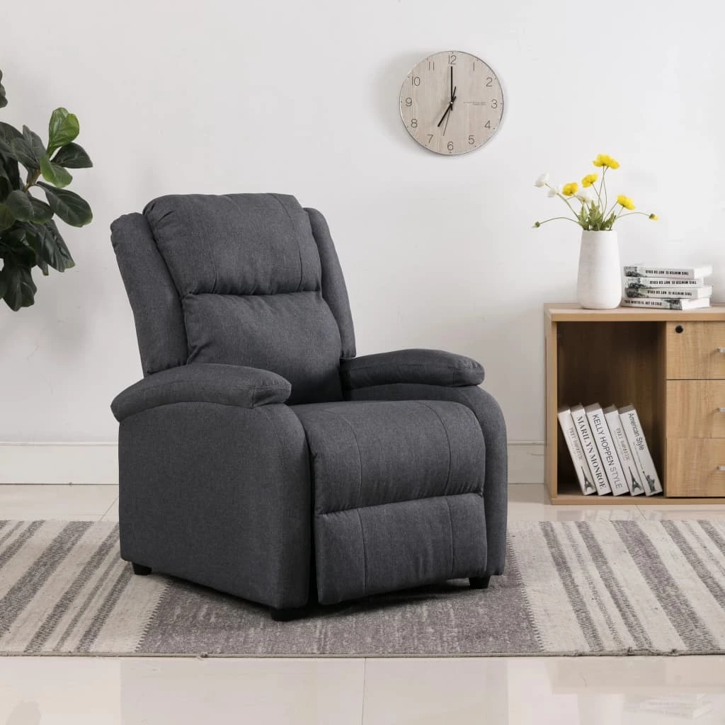 LANTRO JS Recliner Dark Gray Fabric Living Room Comfort Chair