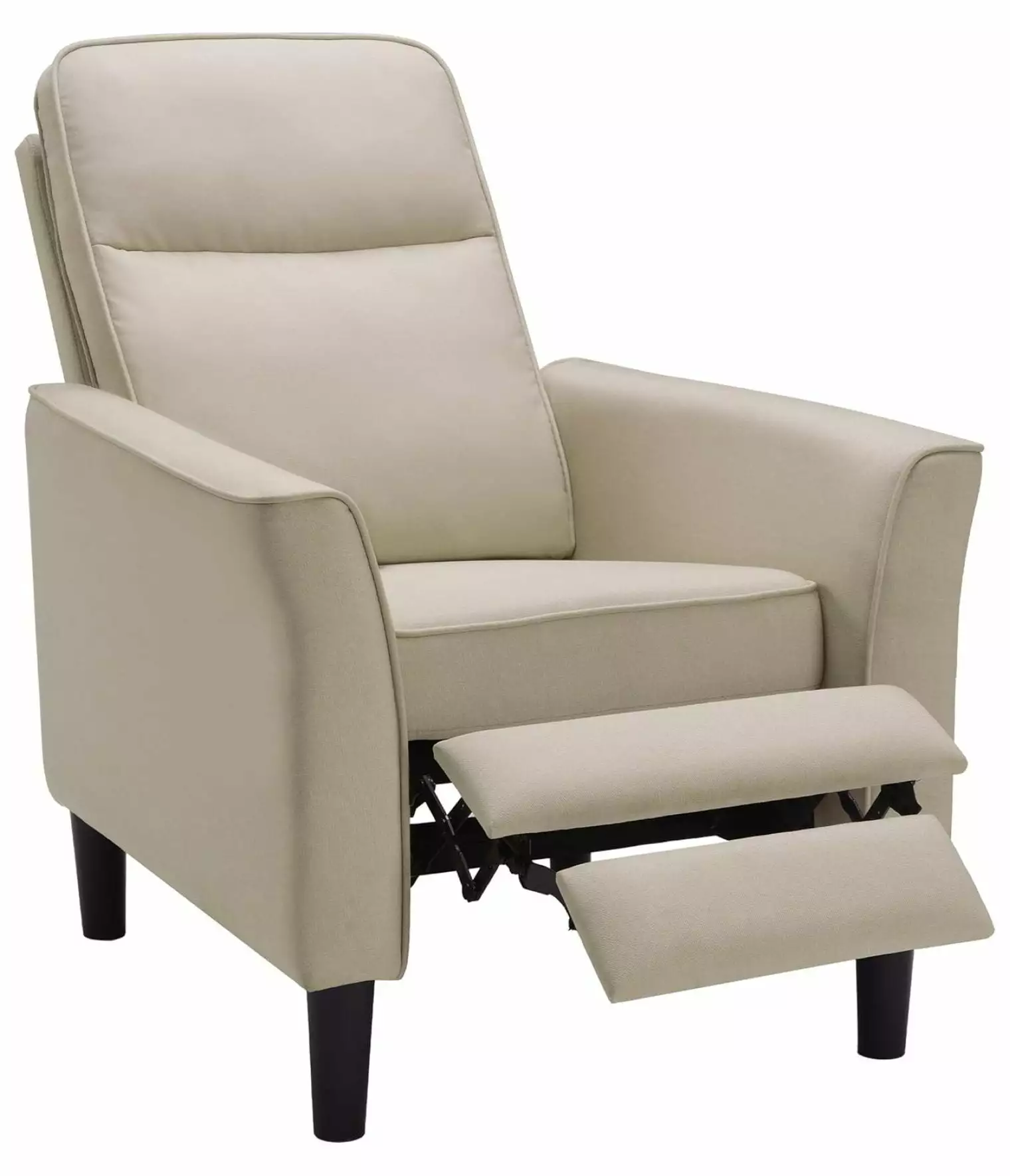 ZHAOTONG Fabric Recliner Chair Modern Push Back Recliner Sofa Thick Cushion Living Room Bedroom Beige