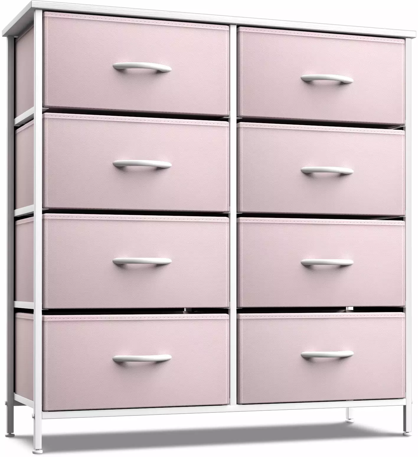 Sorbus Kid Dresser 8 Fabric Bin Drawers Pastel Pink Storage Chest Bedroom and Closet