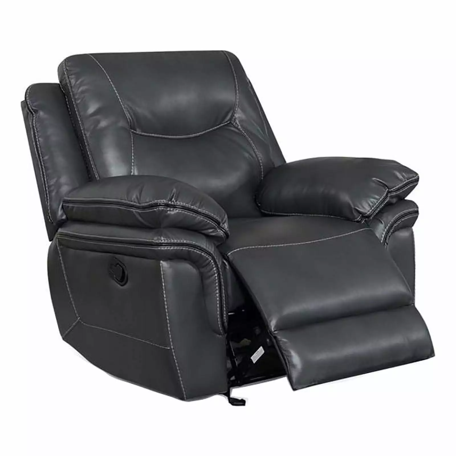 Bowery Hill Transitional Vinyl Faux Leather Recliner Chair Gray - Stylish Comfort