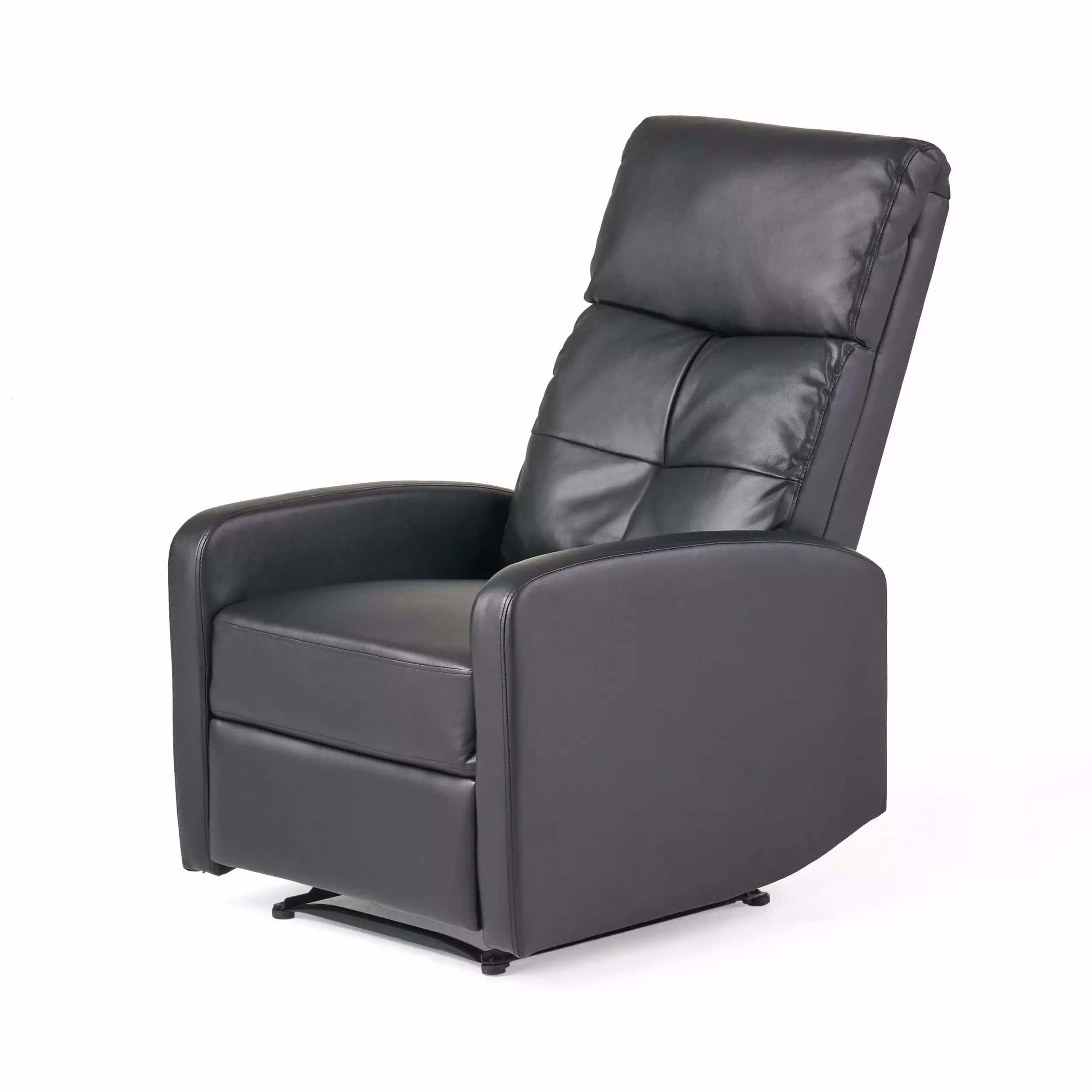 GDF Studio Alysha Contemporary Faux Leather Recliner Black - Sleek and Modern Design GDFSTUDIO