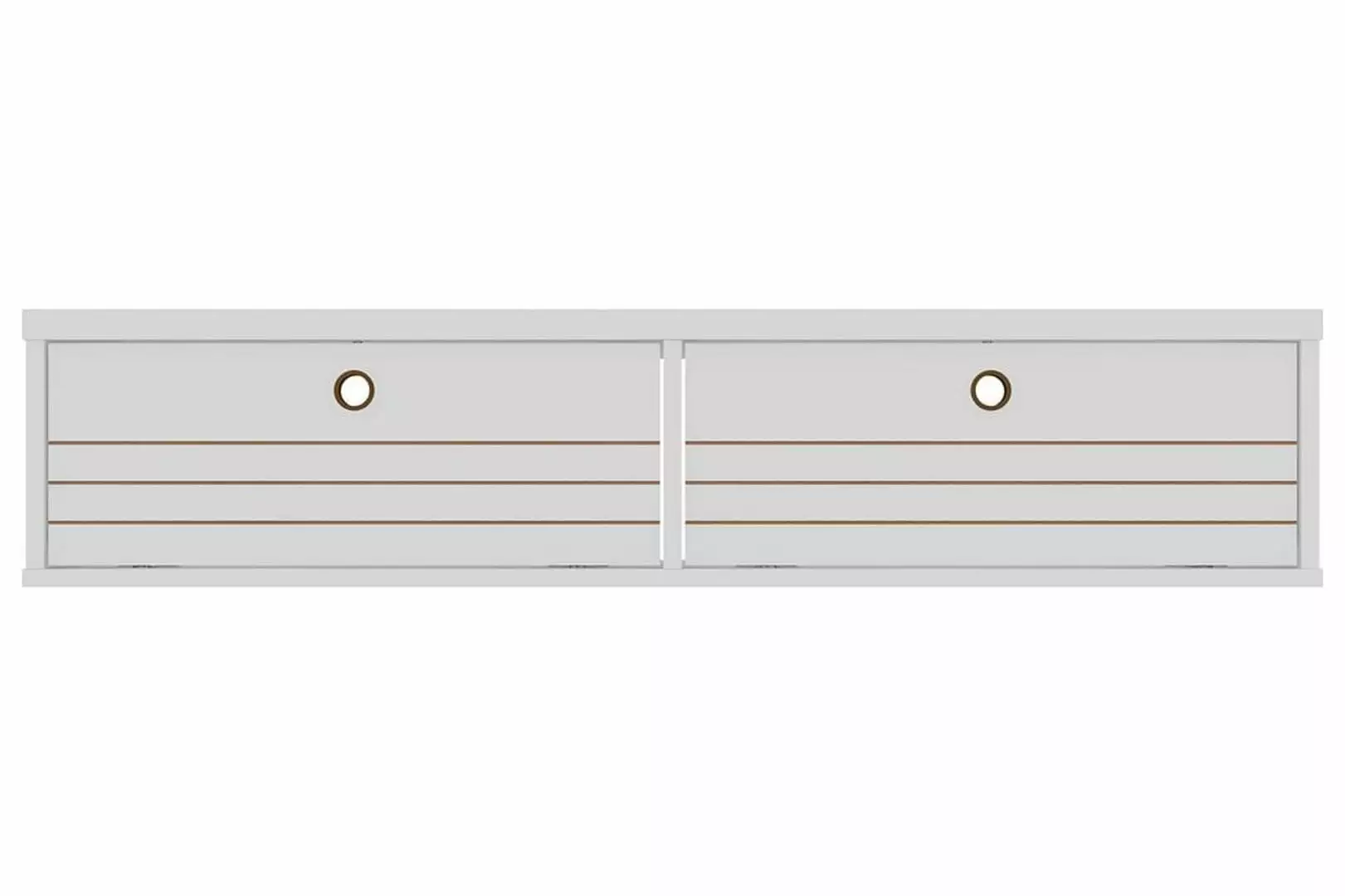 Liberty Wood 42in Modern Floating Office Desk White Engineered Wood 2 Drawers Manhattan Comfort