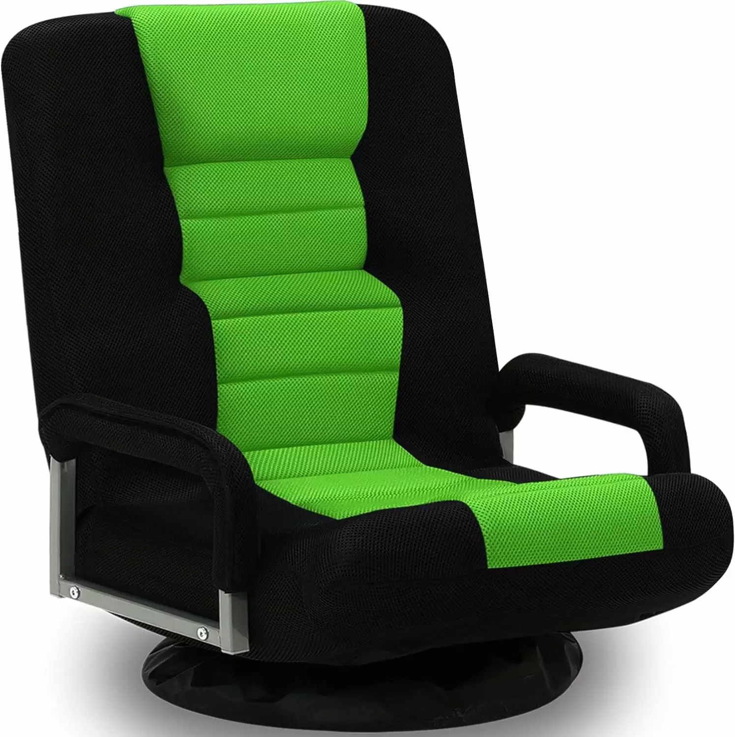 Swivel Gaming Chair Multipurpose Floor Gaming Chair Armrest Lumbar Support 6 Adjustable Position Backrest Adults Kids Gree...