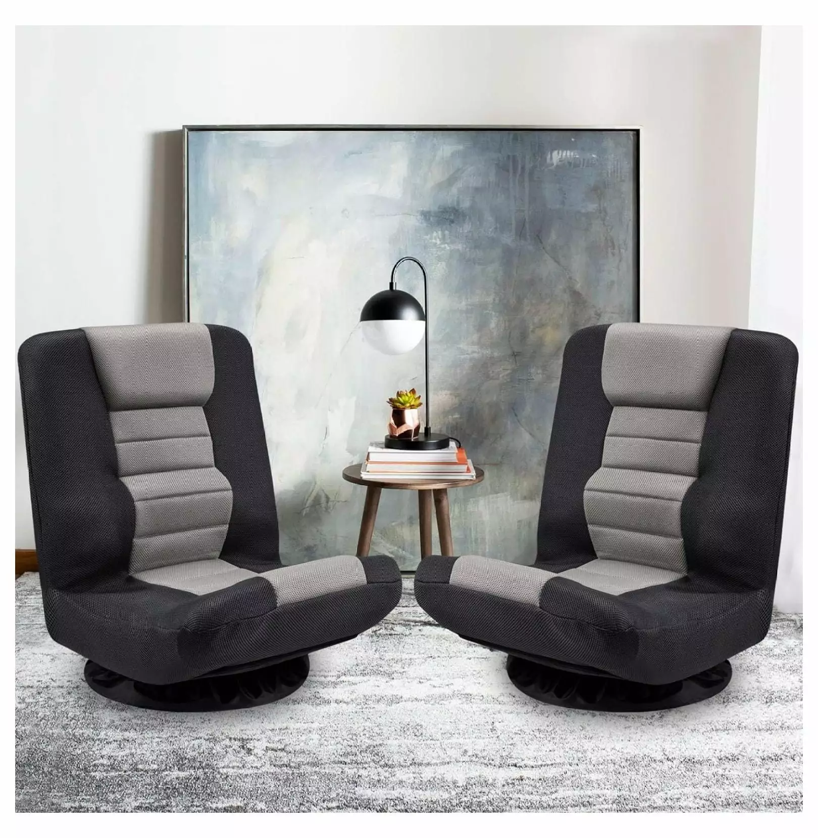 Swivel Gaming Chair Multipurpose Floor Gaming Chair Playing Video Games TV Reading w Lumbar Support 6 Adjustable Position ...