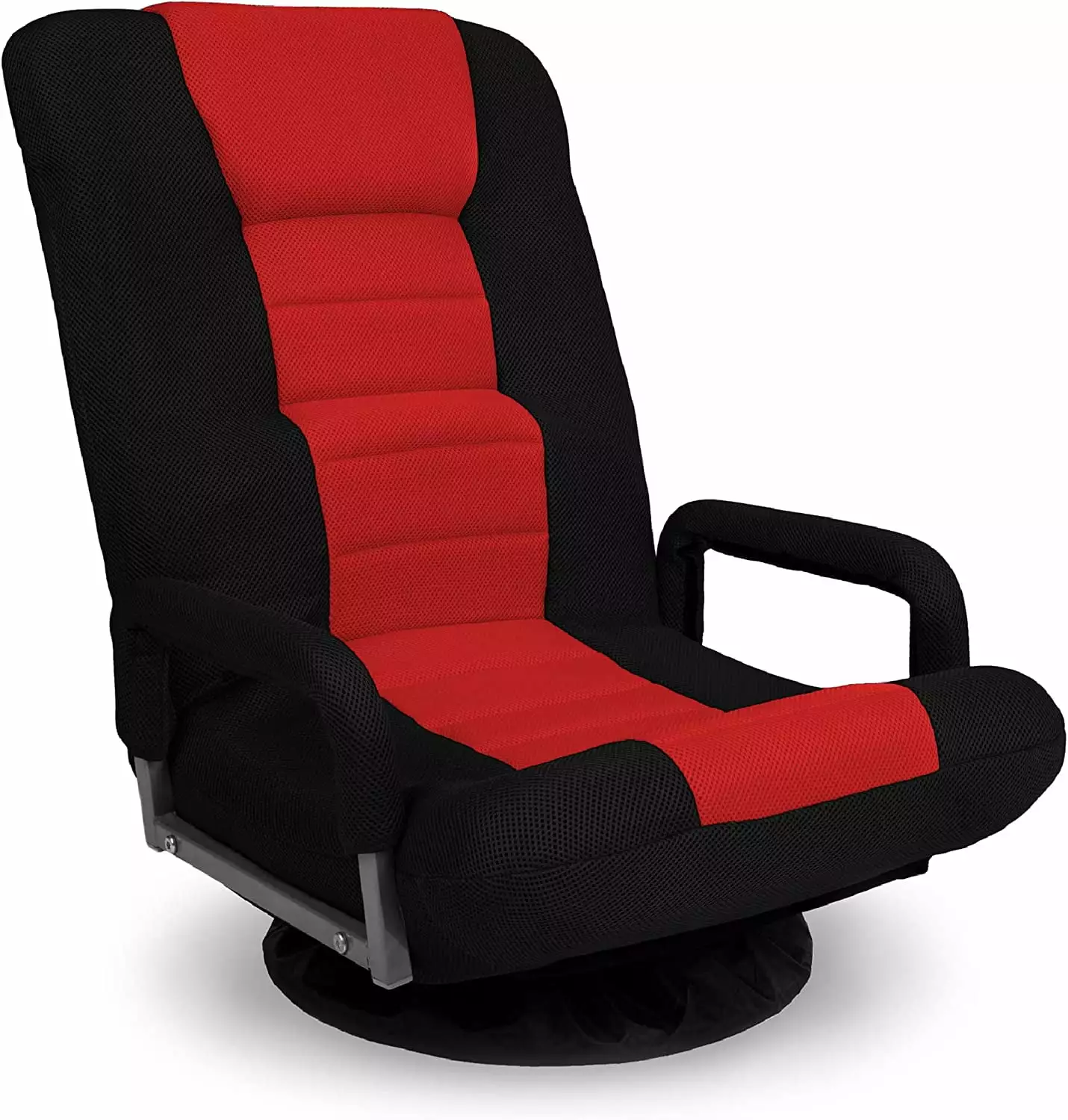 Swivel Gaming Chair 360 Degree Multipurpose Floor Chair Rocker Lumbar Support Armrest Handles Adjustable Backrest Black Re...