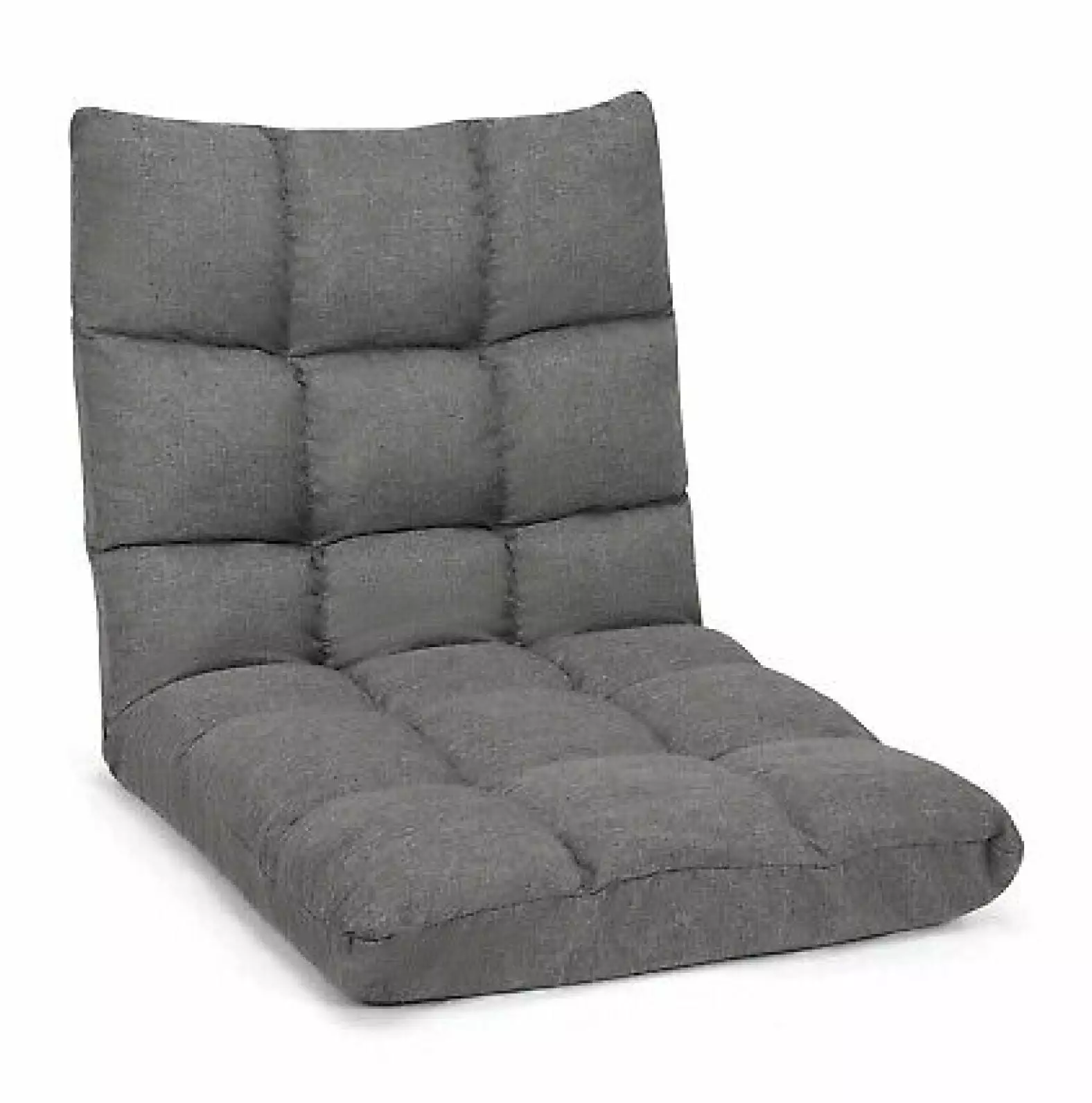 ZJINJIN Adjustable 14-Position Floor Chair Folding Lazy Gaming Sofa Lounge Chair Gray