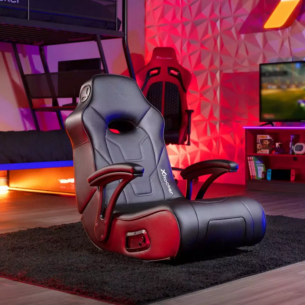 X Rocker G-Force Audio Floor Rocker Gaming Chair Black 36.4 x 25.4 x 32.5