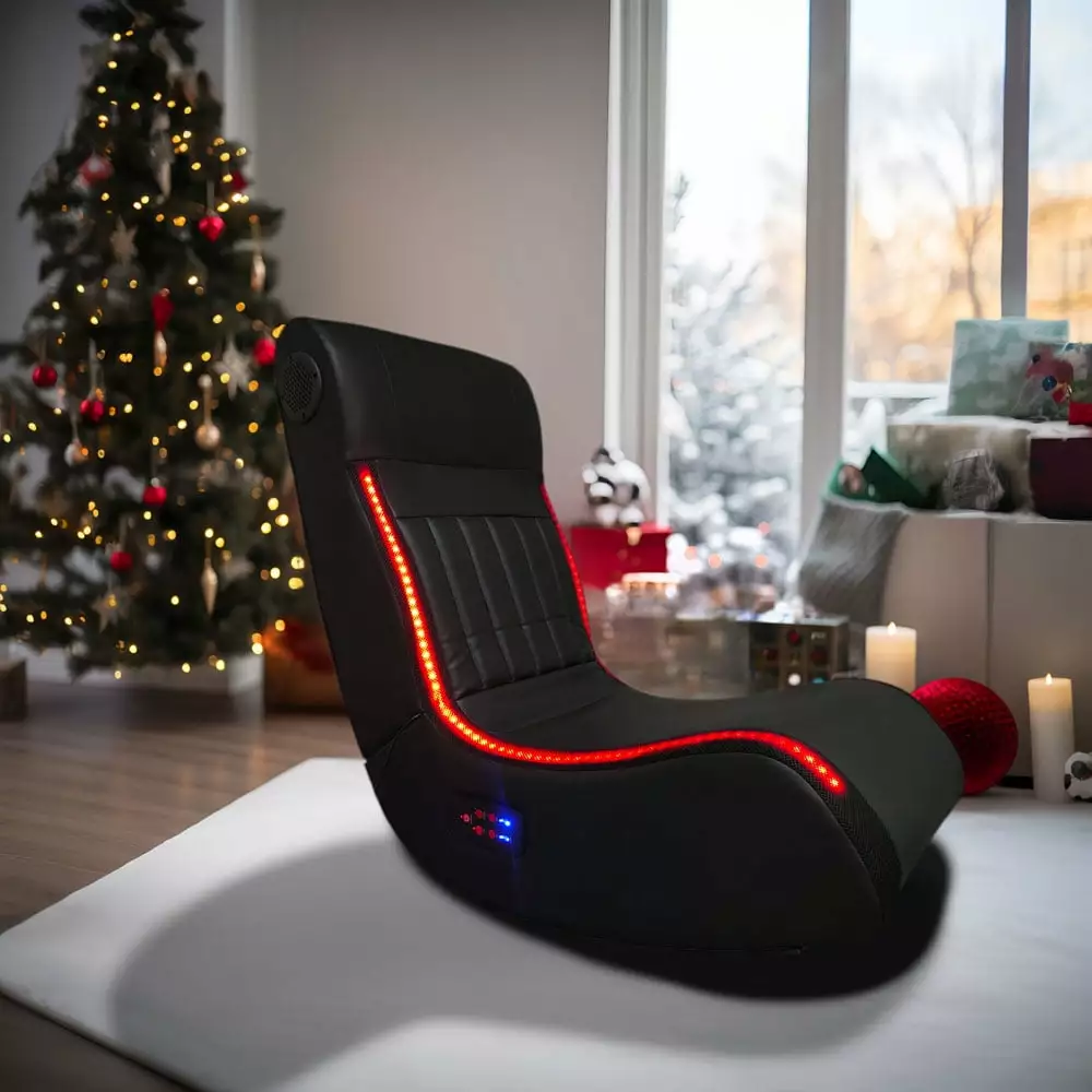 Yone JX JE Foldable Gaming Chair Onboard Speakers LED Strip Bluetooth Music Vibration Massage USB Charging Port