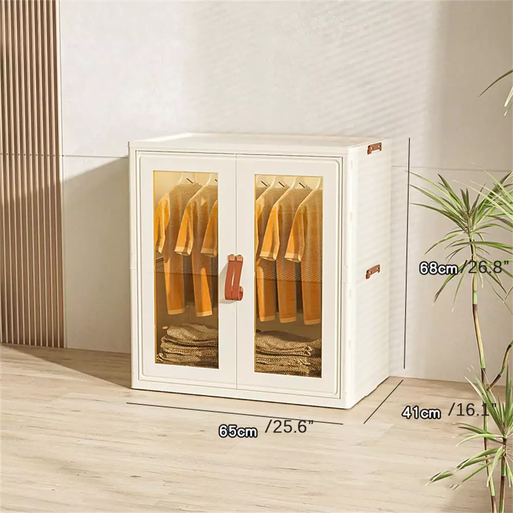 Foldable Wardrobe Travel-Friendly Closet Cabinet Free Install Dresser Storage Armoire Ken's
