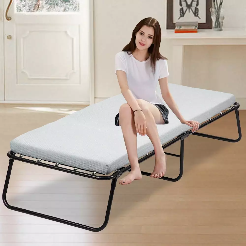 Dkelincs Travel-friendly Folding Bed Mattress Twin Size Guest Bed Foldaway Bed 3 inch Foam Mattress