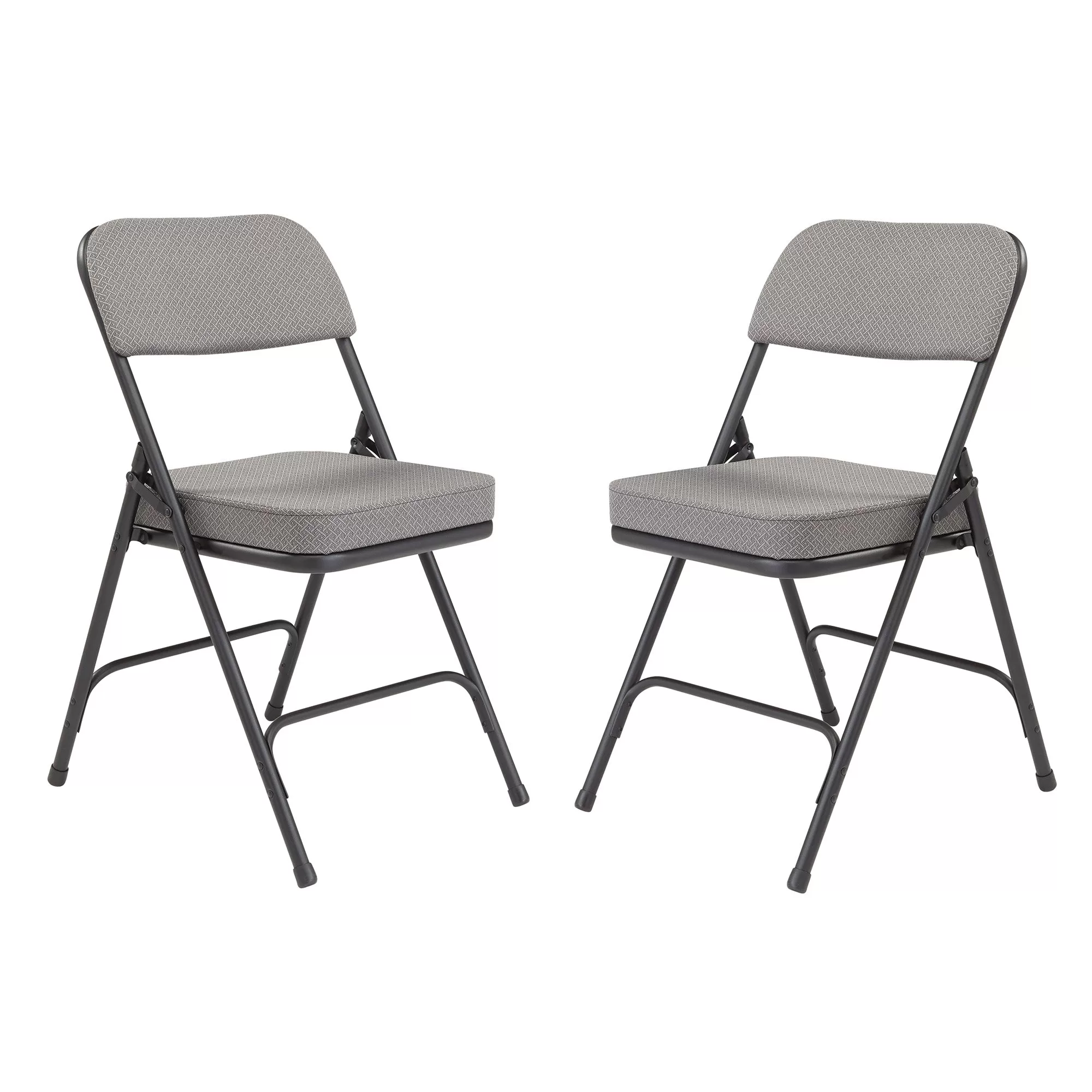 NPS 3200 Series 2 Inch Cushion Fabric Upholstered Office Folding Chair Gray 2 Pack