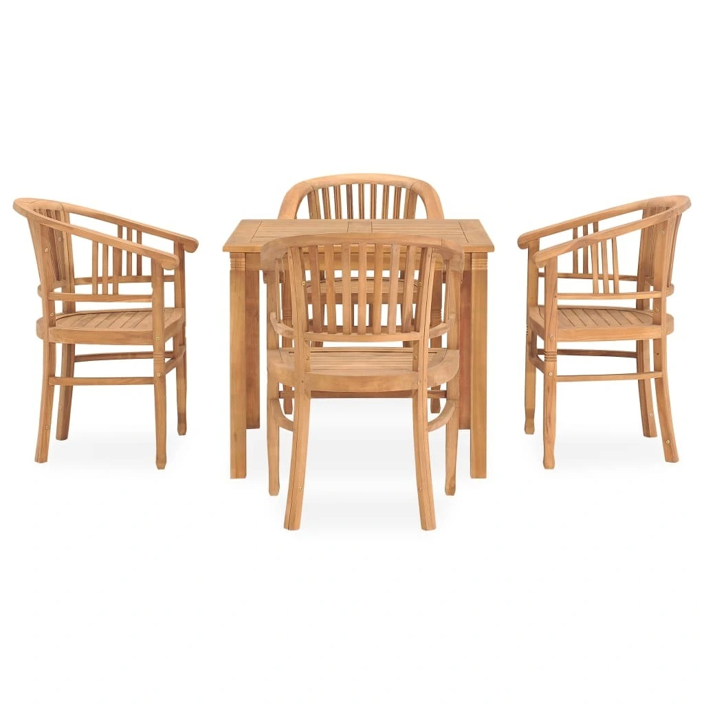 6-Piece Folding Patio Chairs Solid Teak Wood Phoenix Dropship