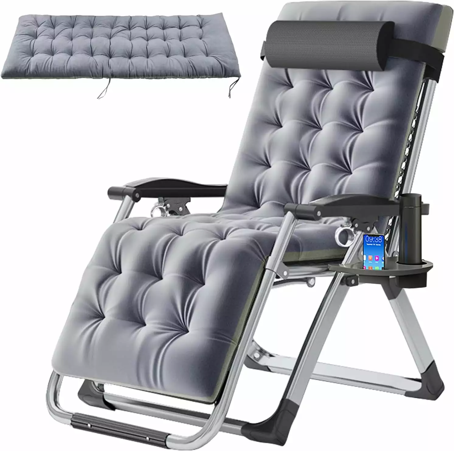 Adjustable Folding Recliner Chair Cushion Living Room Bedroom or Office TRAHOO