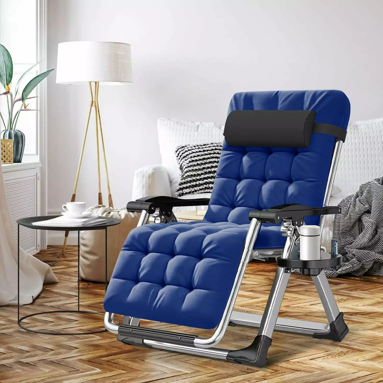 Adjustable Folding Recliner Chair Cushion Living Room Bedroom or Office TRAHOO